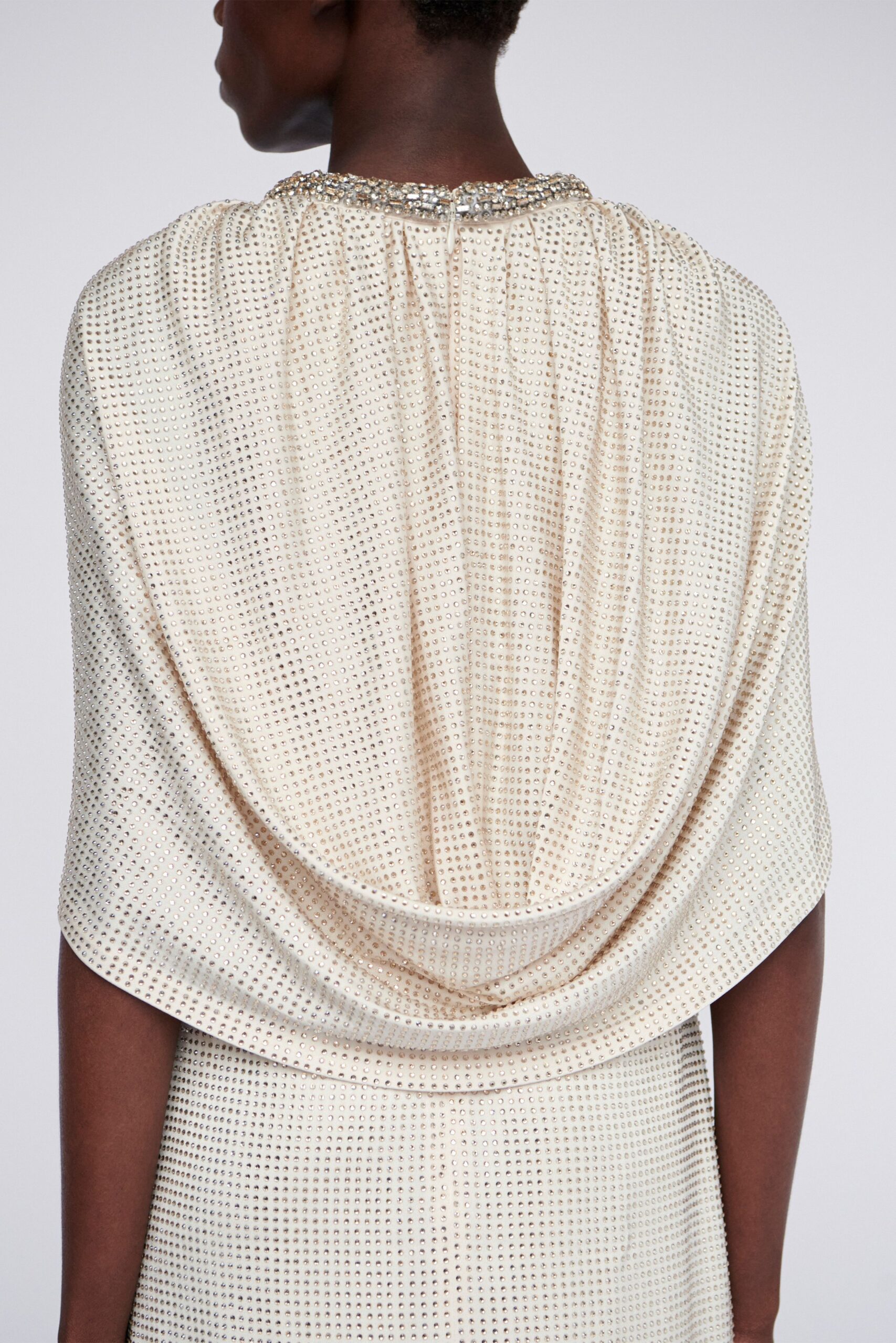 ivory silk sleeveless gown
