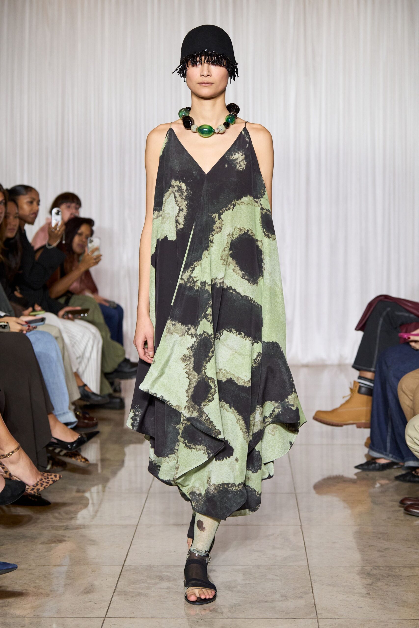 black and green relaxed dress