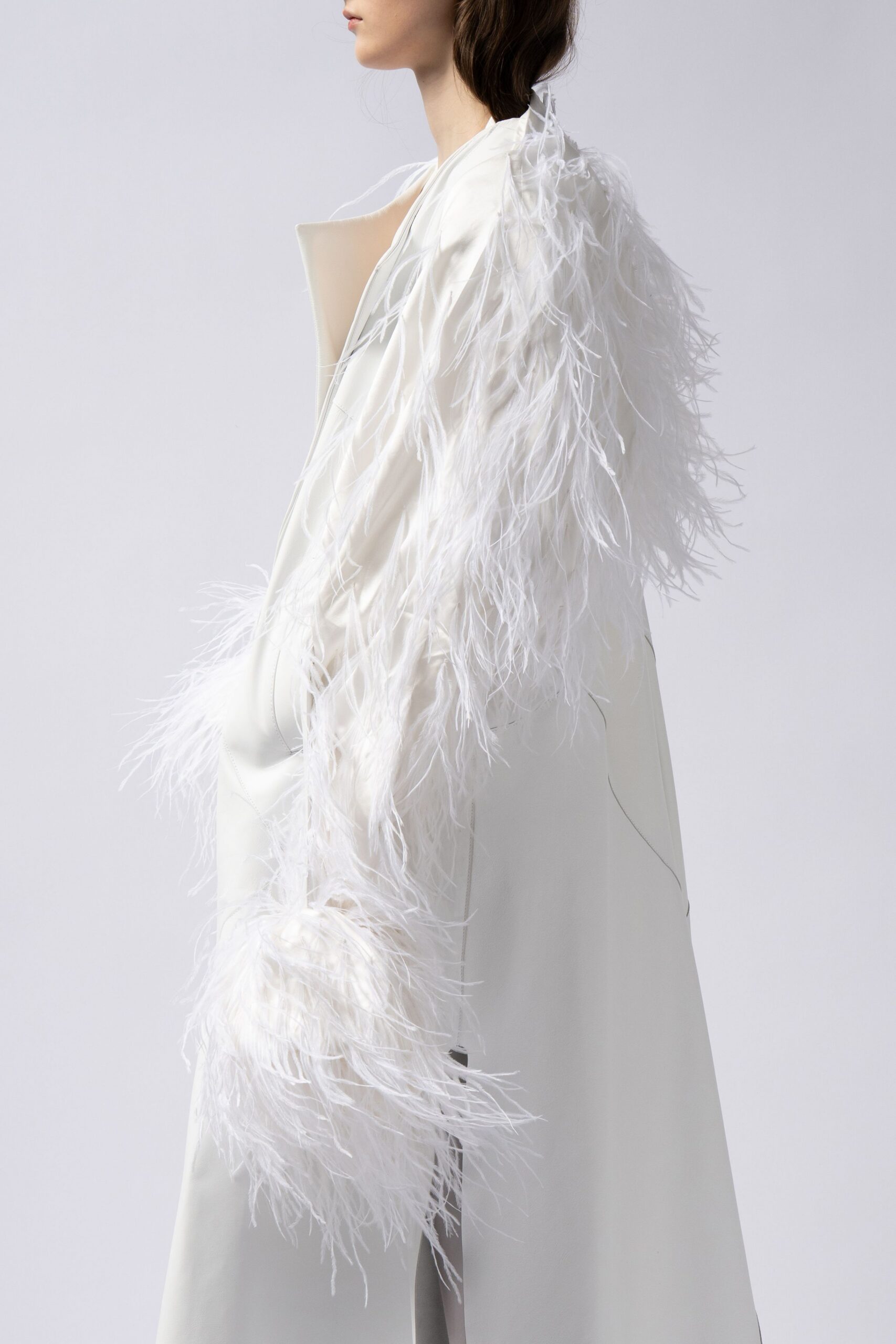 white silk relaxed coat