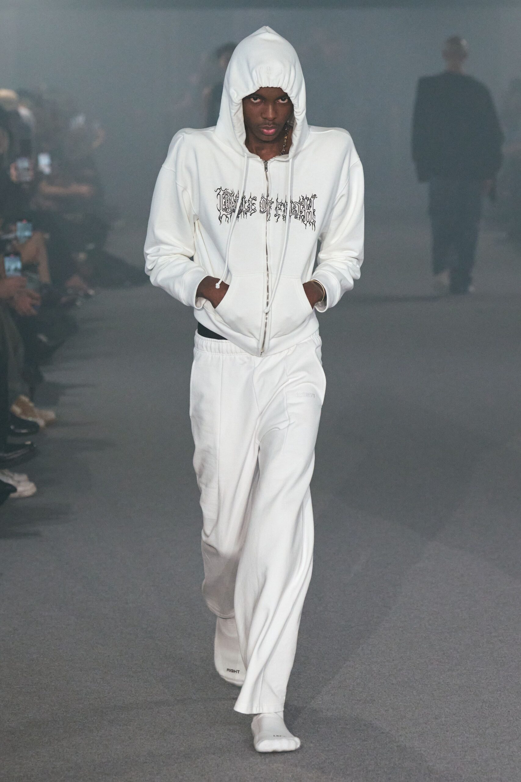 white relaxed hoodie and pants