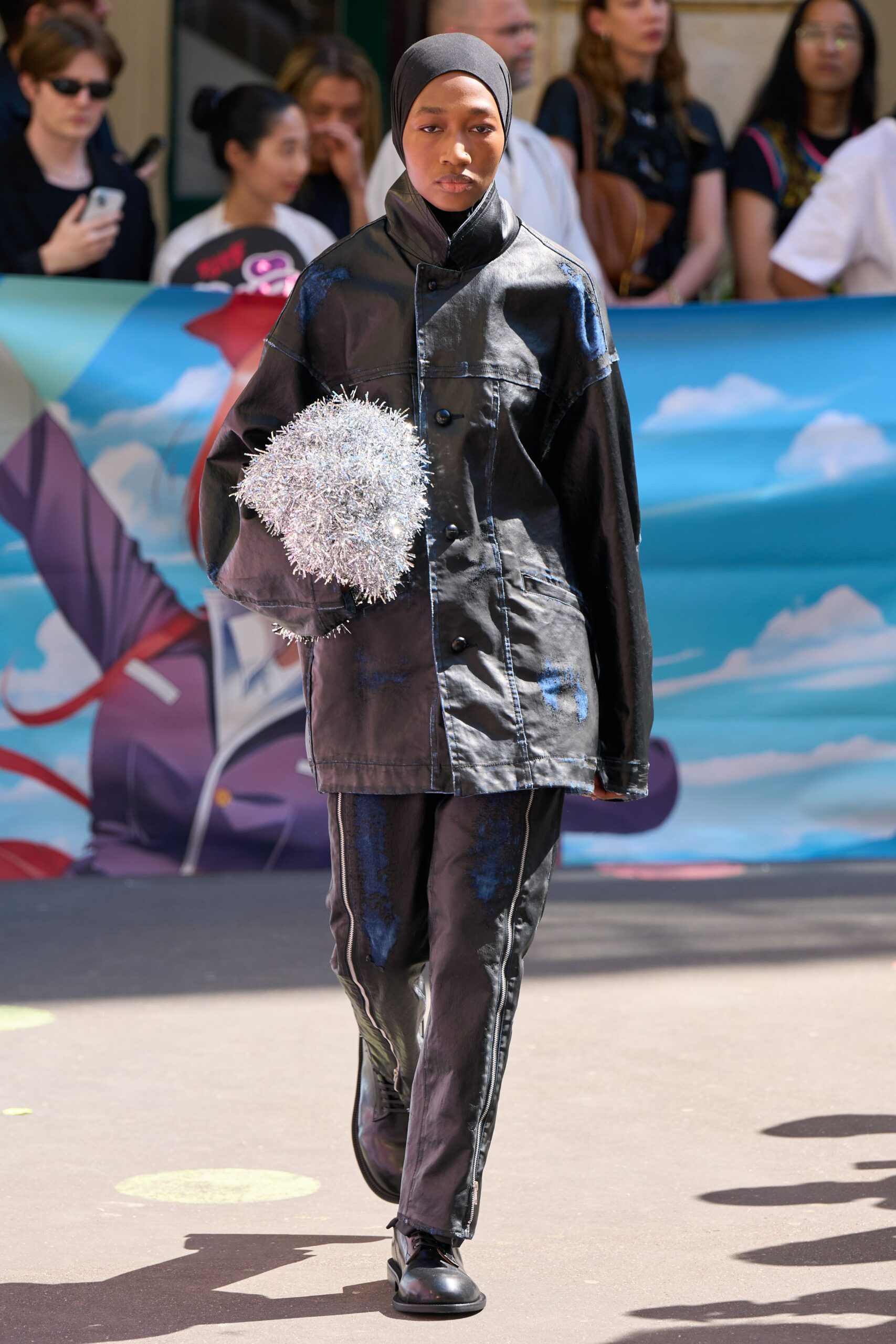 black leather jacket and pants