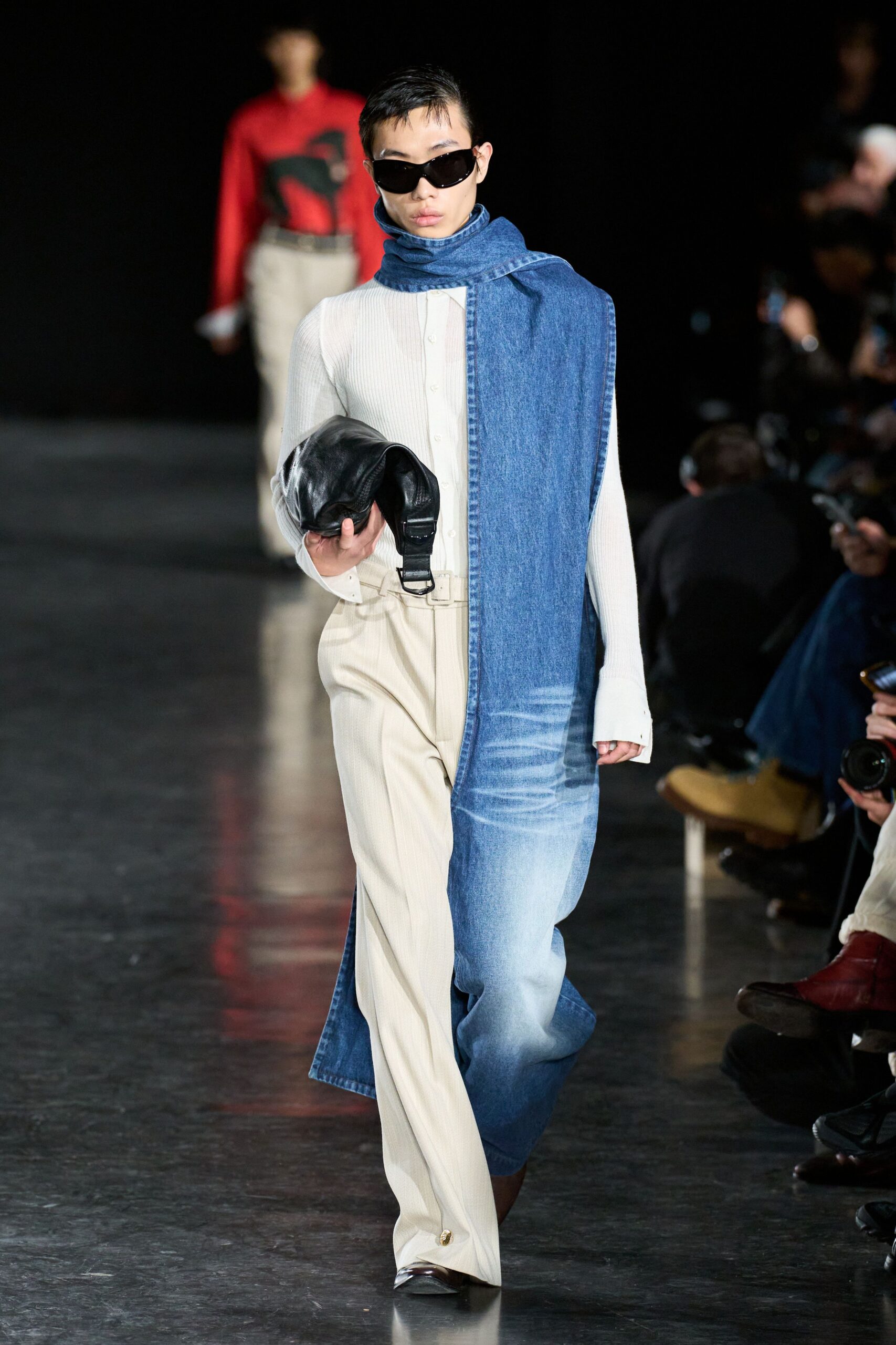 blue denim scarf