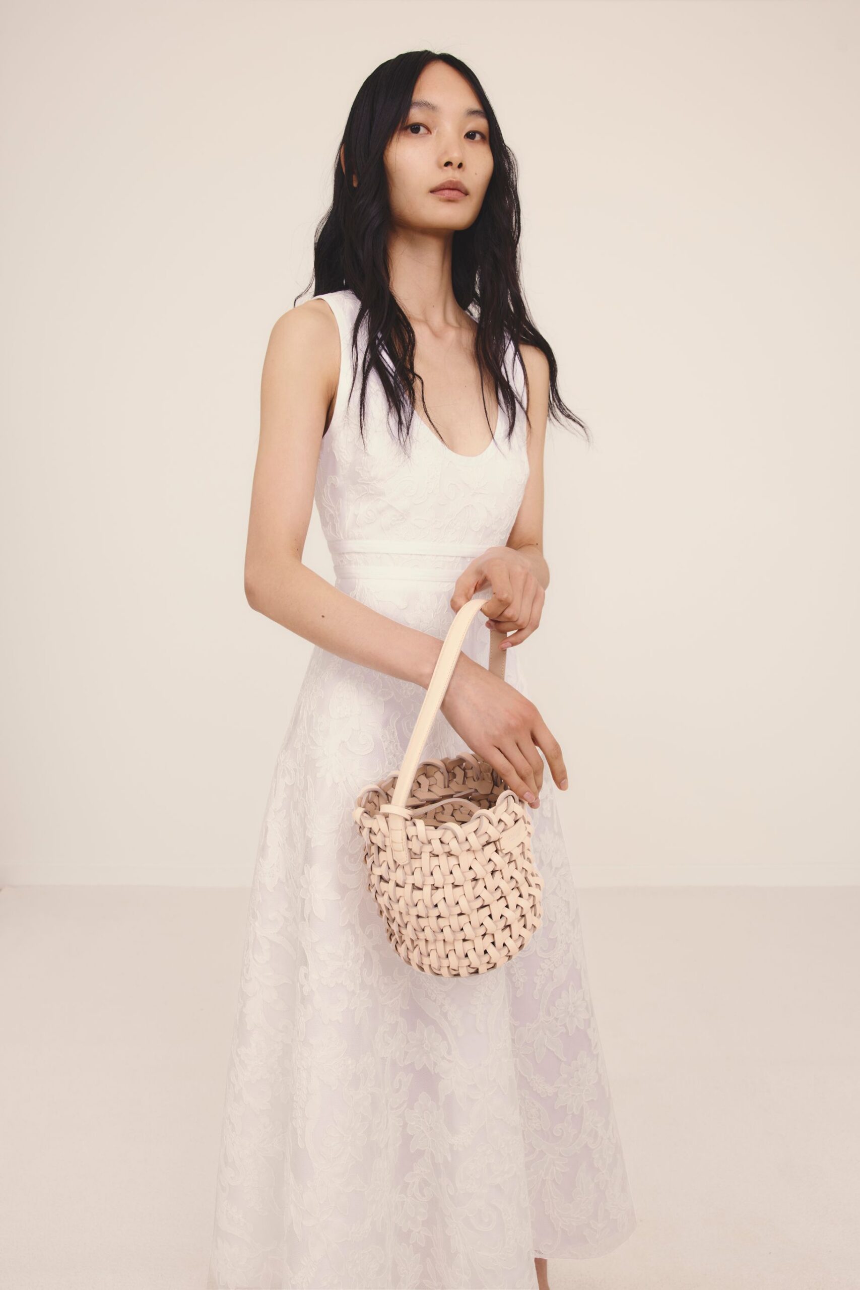 beige textured bag