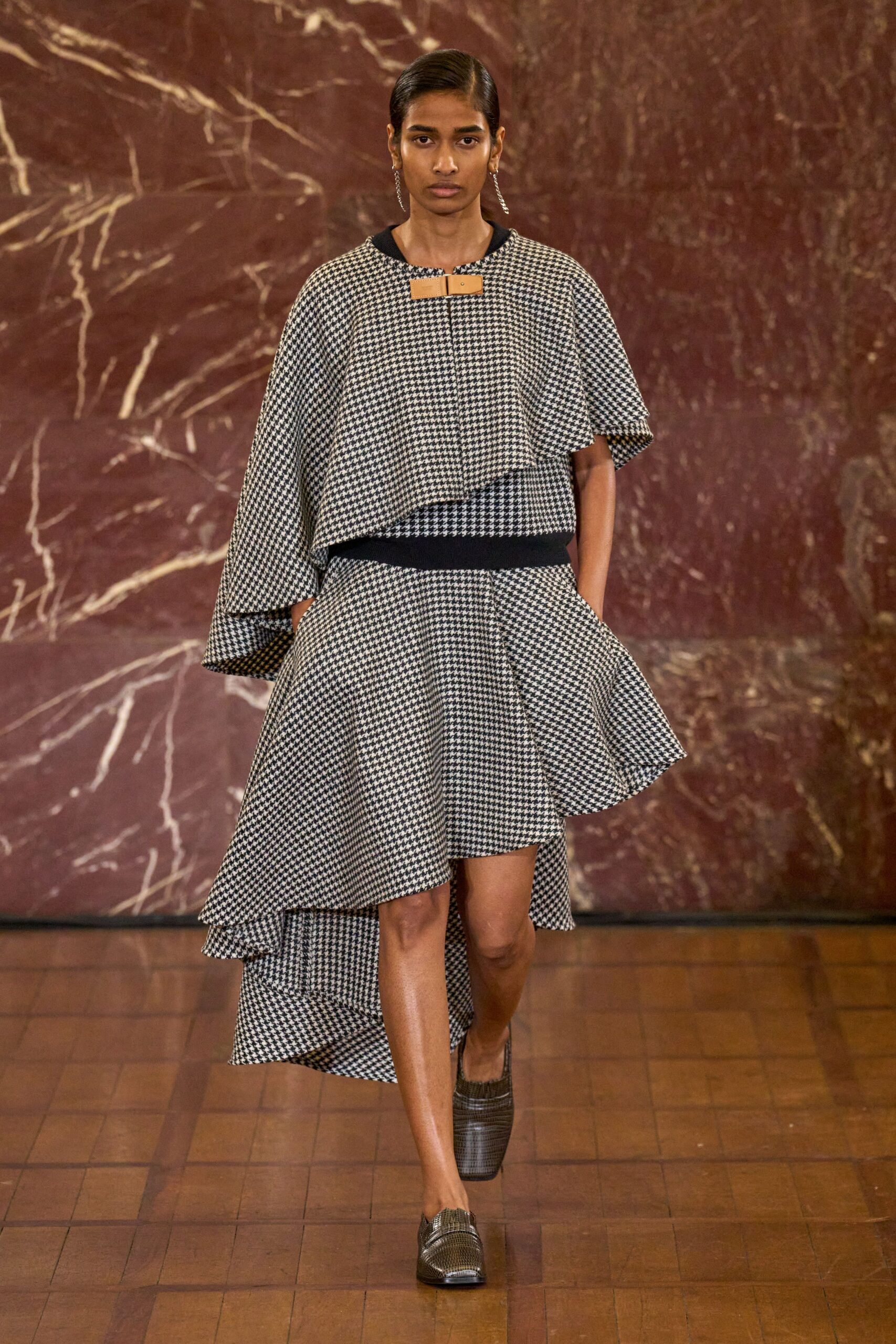 black and white asymmetric dress
