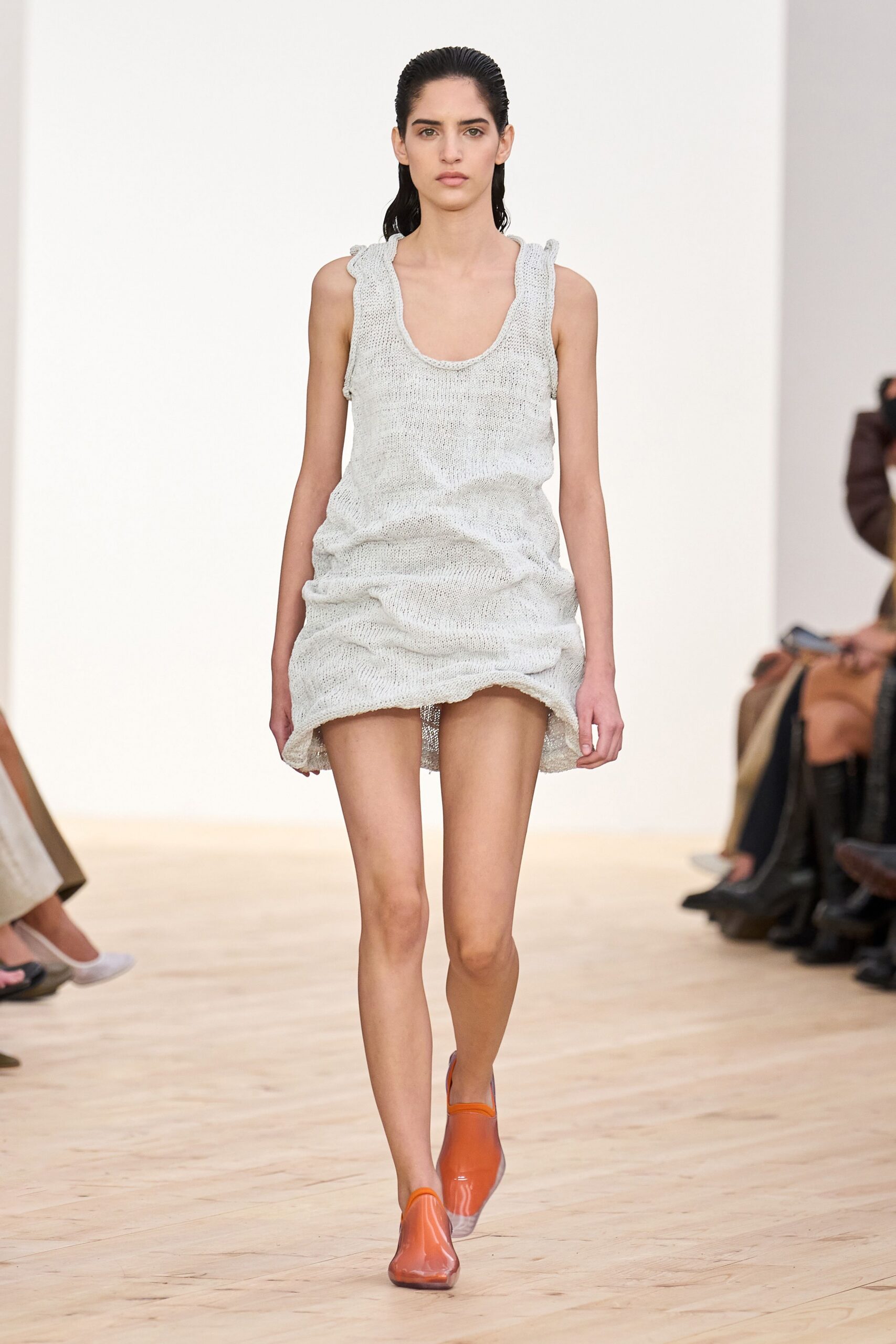 gray relaxed sleeveless mini dress