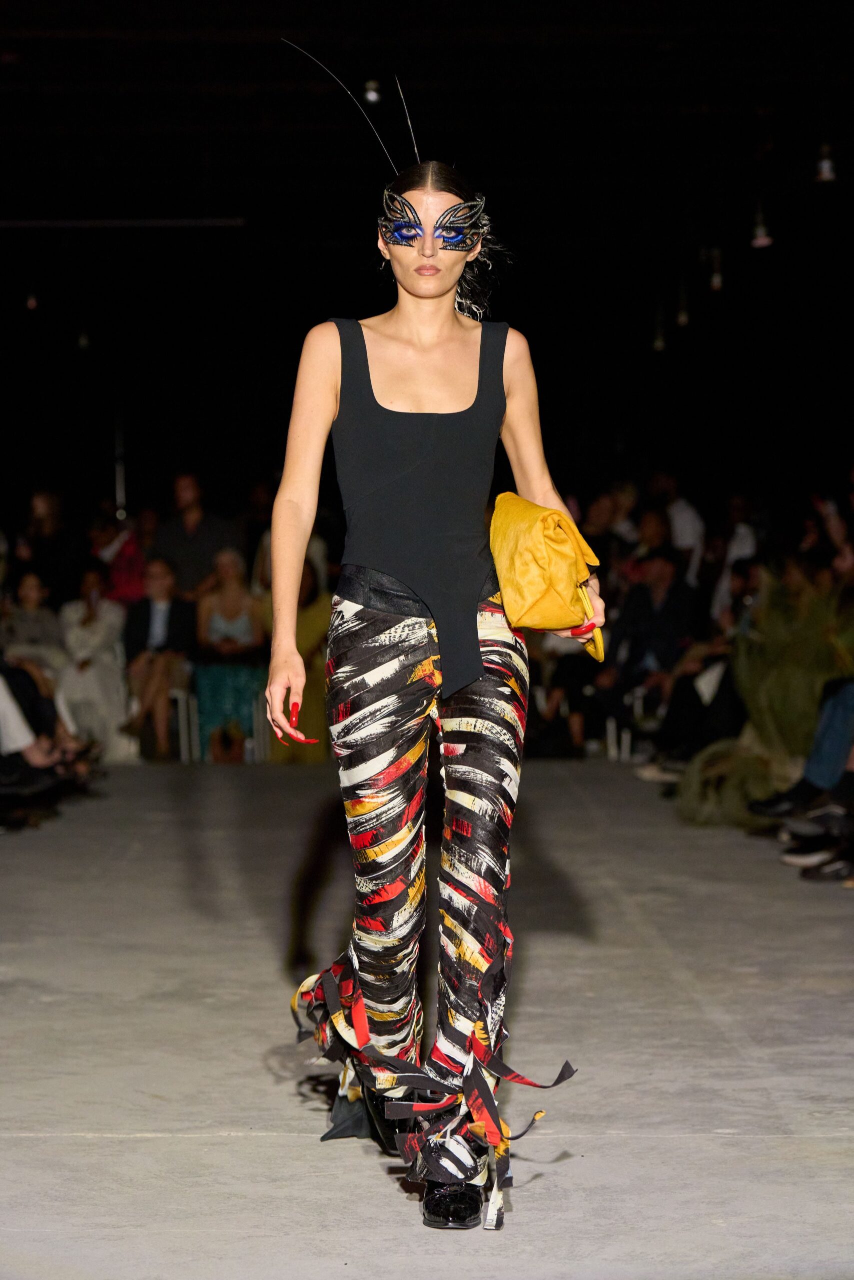multi cotton fitted flared pants