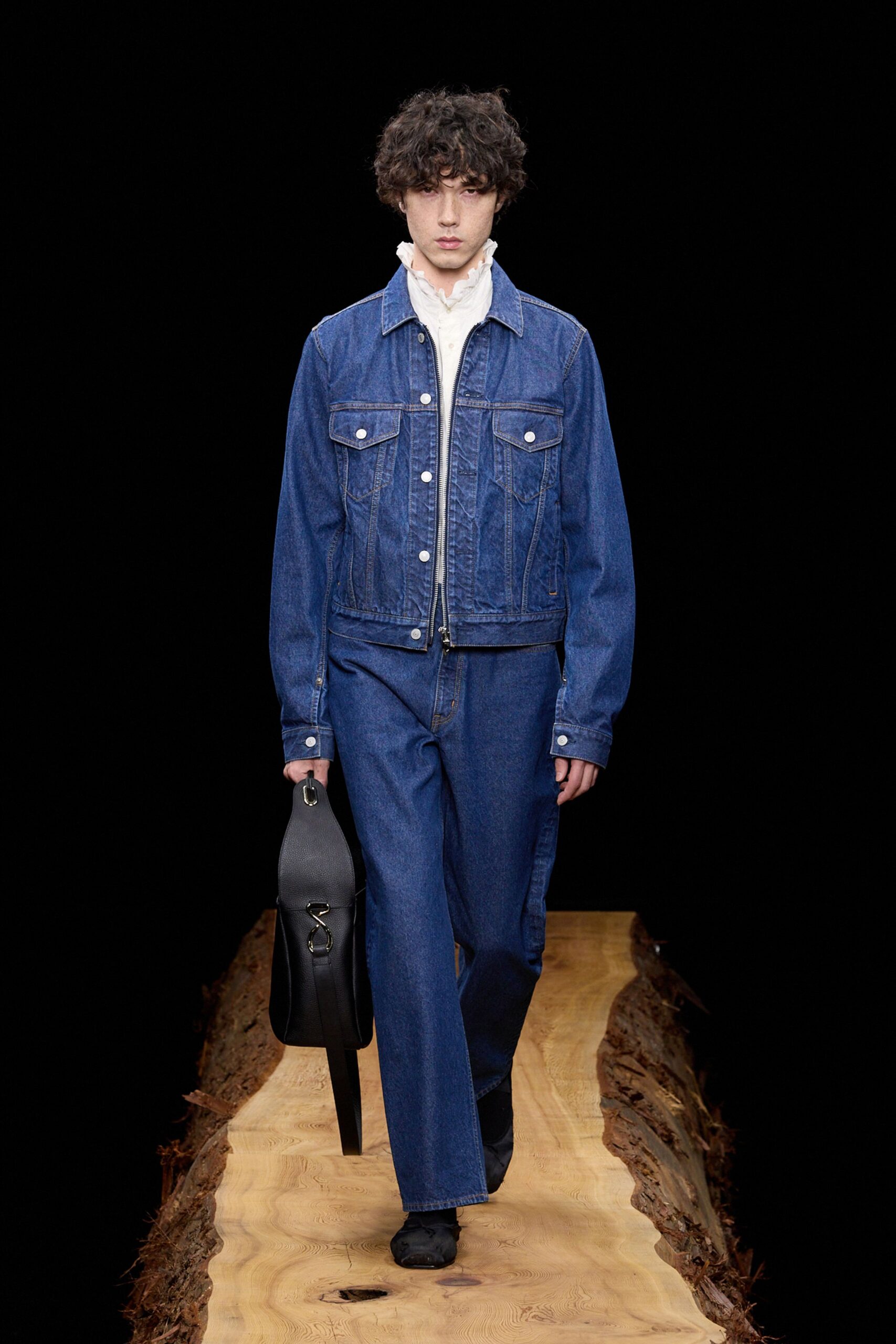 blue denim jacket and pants