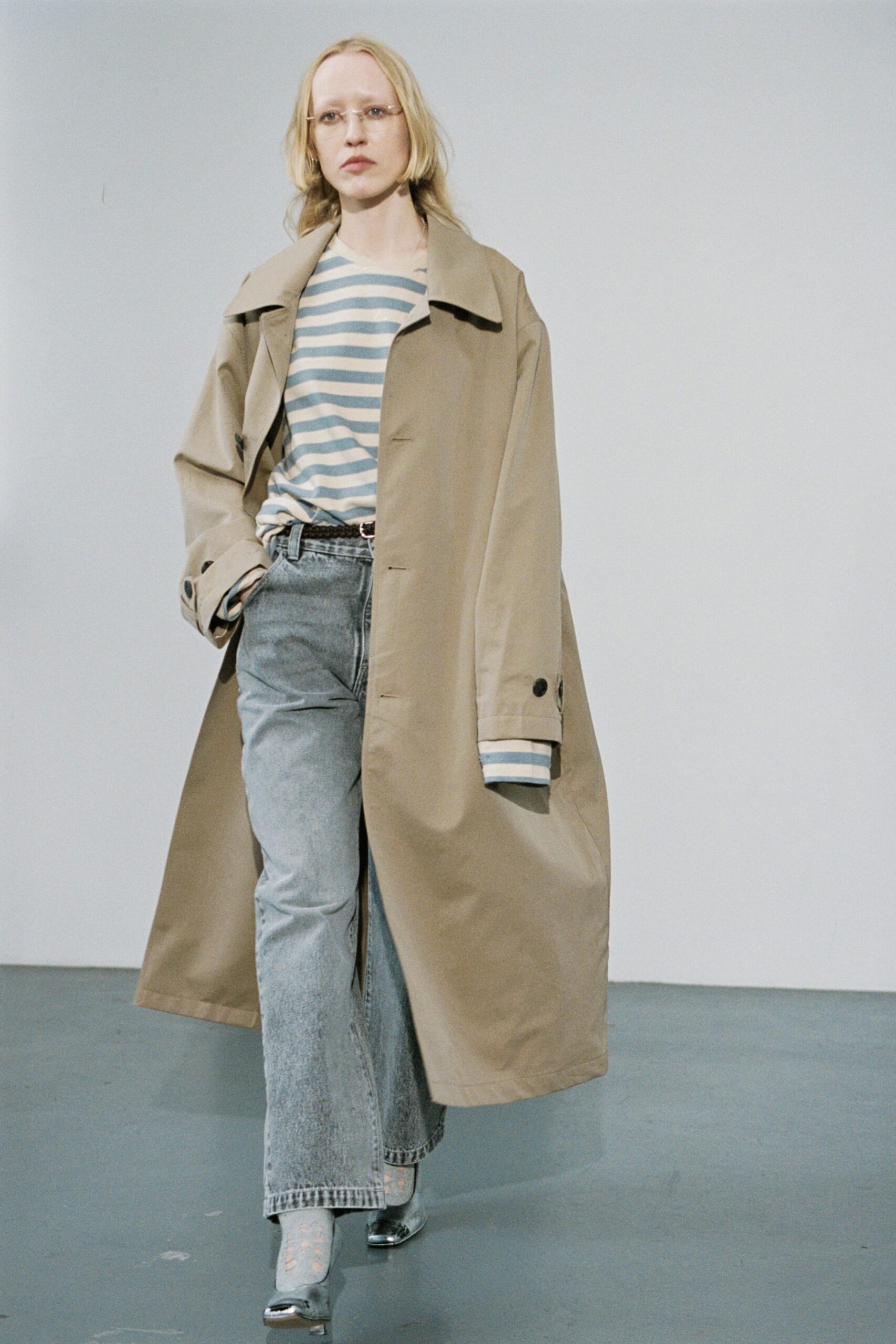 gray denim relaxed straight-leg jeans