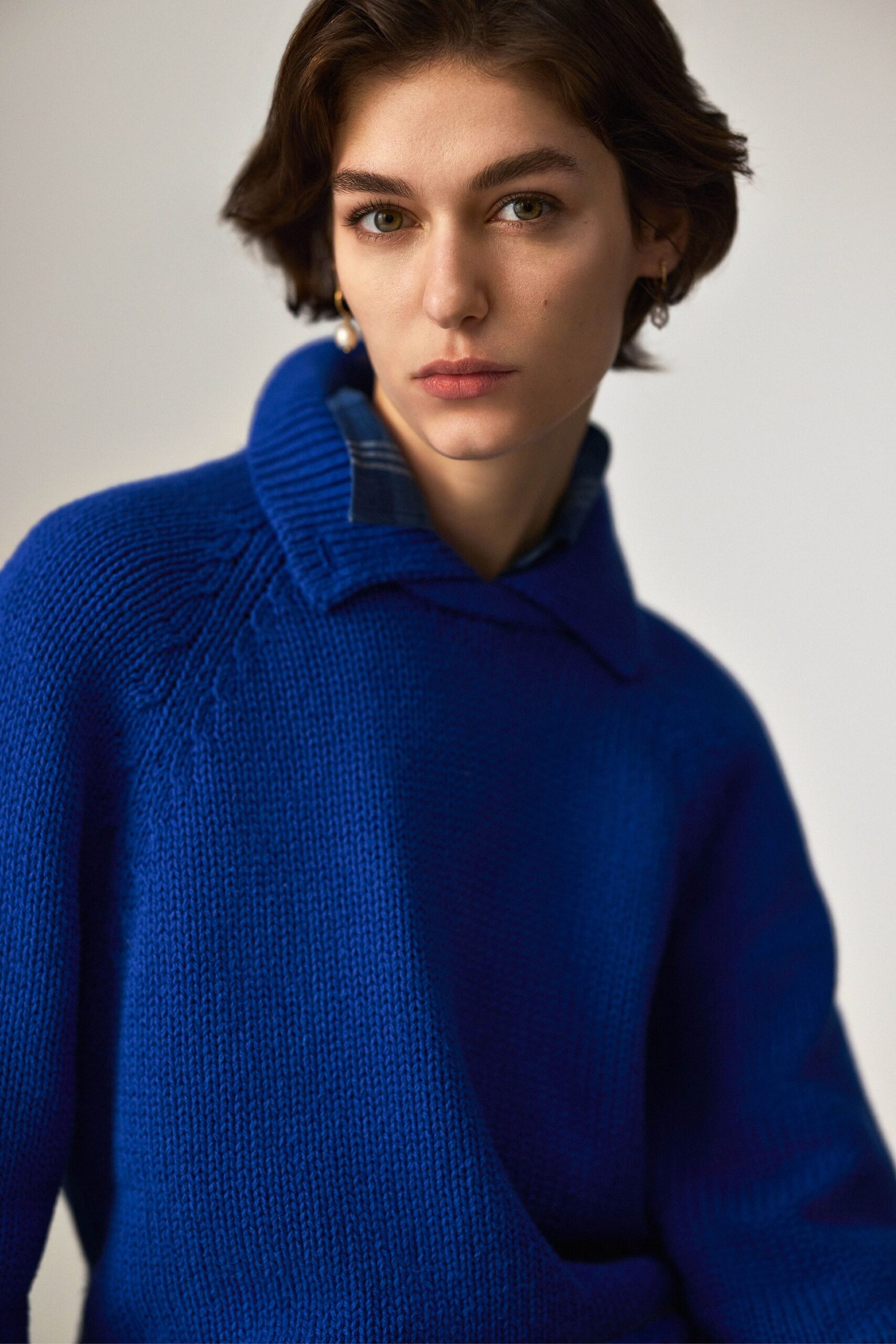blue relaxed wool sweater