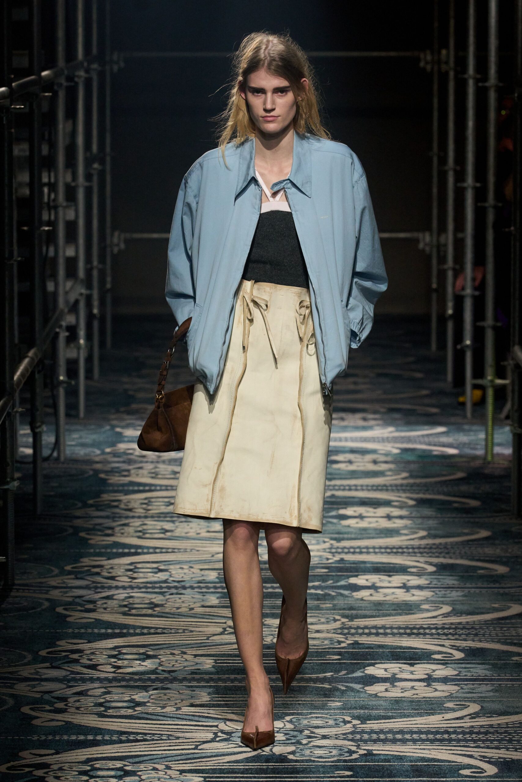 blue relaxed jacket with black top