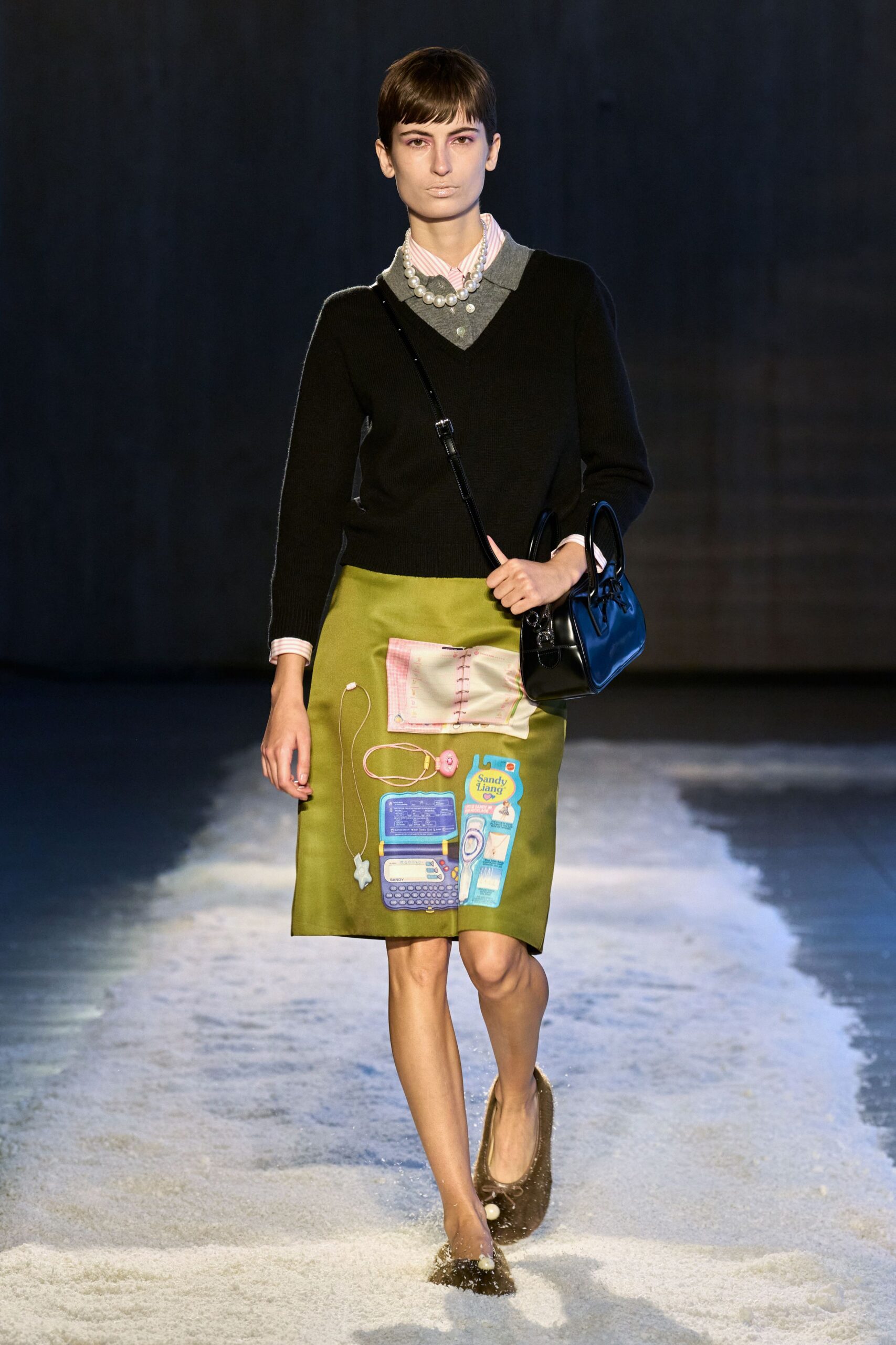 green cotton fitted pencil skirt