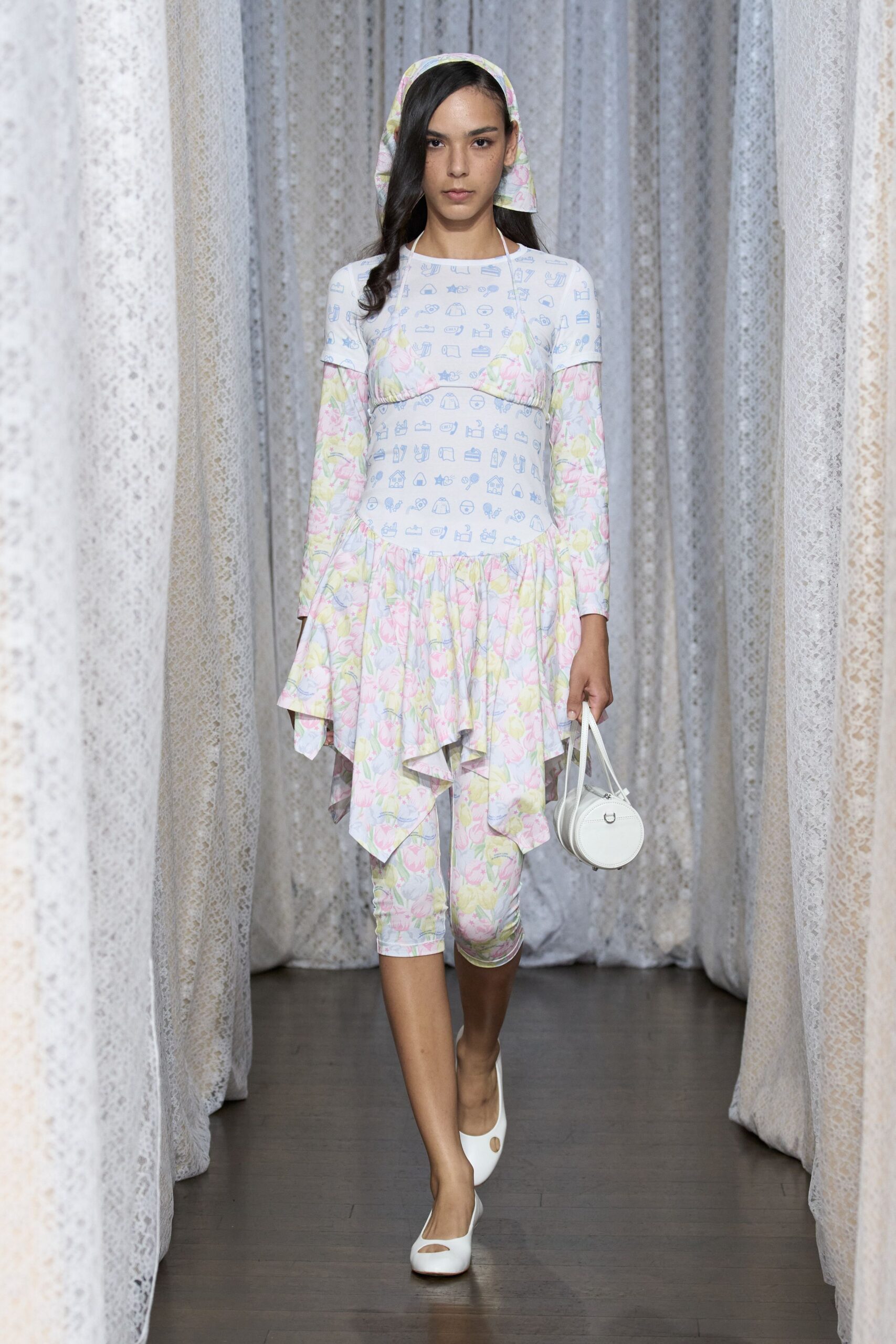 floral midi dress with flared pants