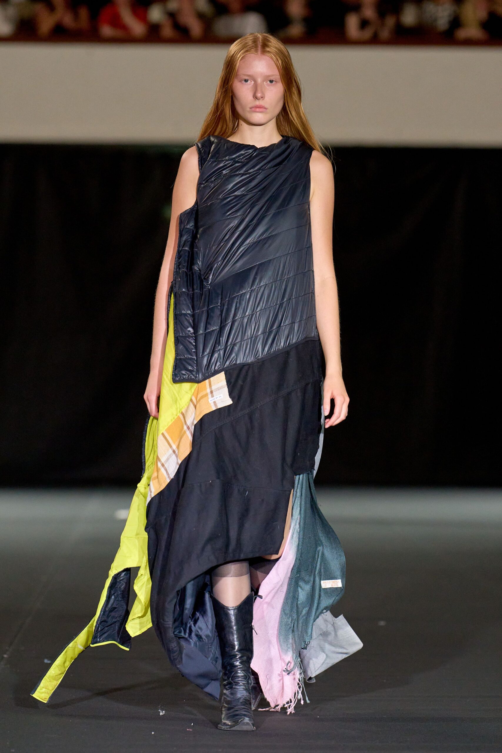 black cotton sleeveless asymmetric relaxed layered draped dress