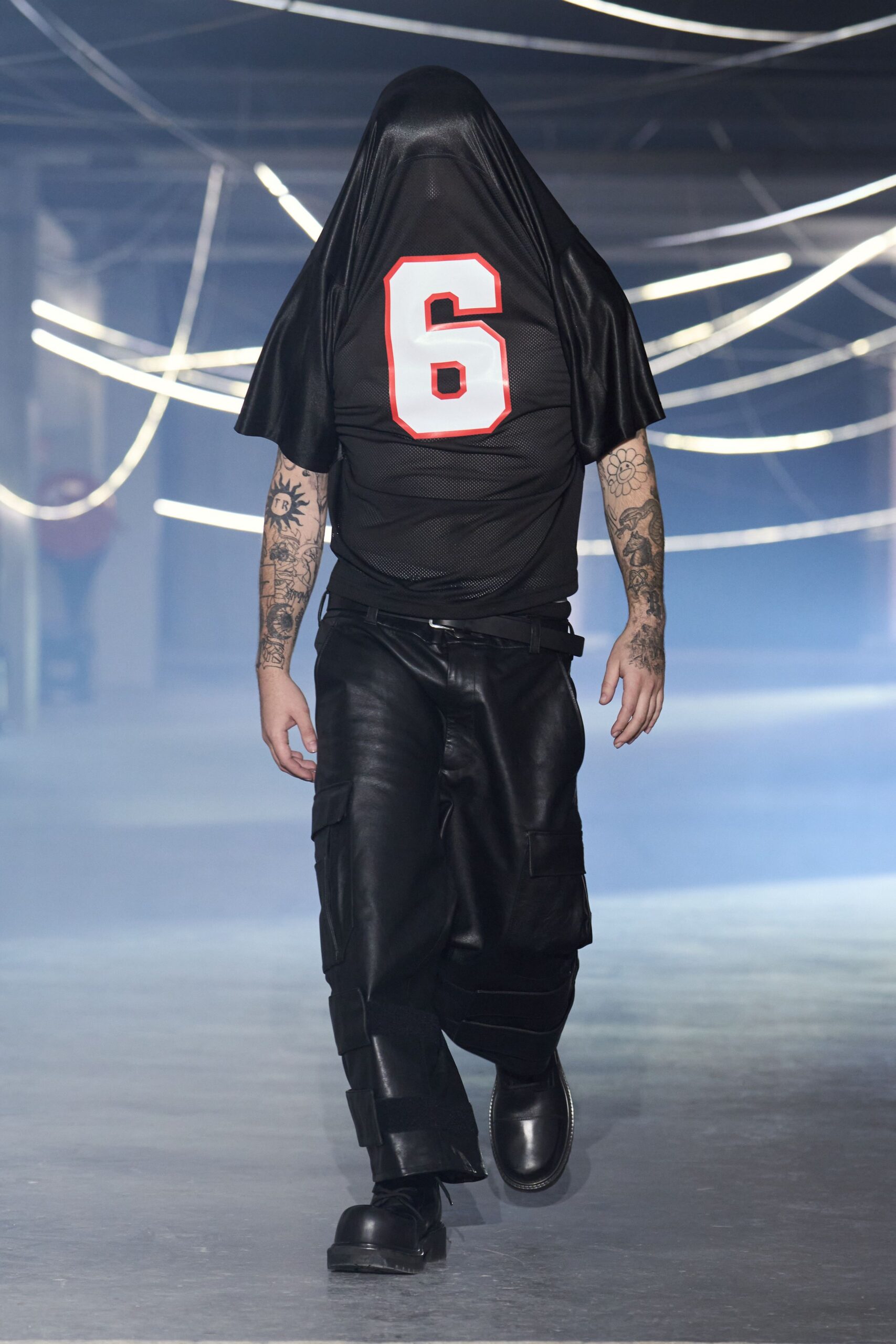 black t-shirt and cargo pants