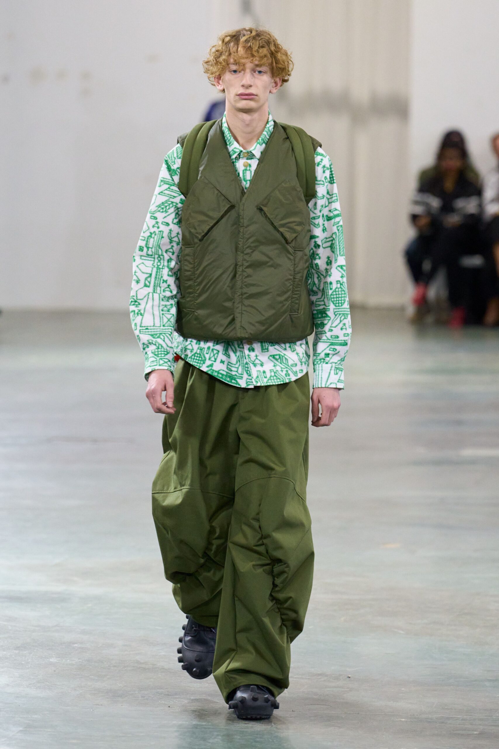 green jersey fitted zippered vest