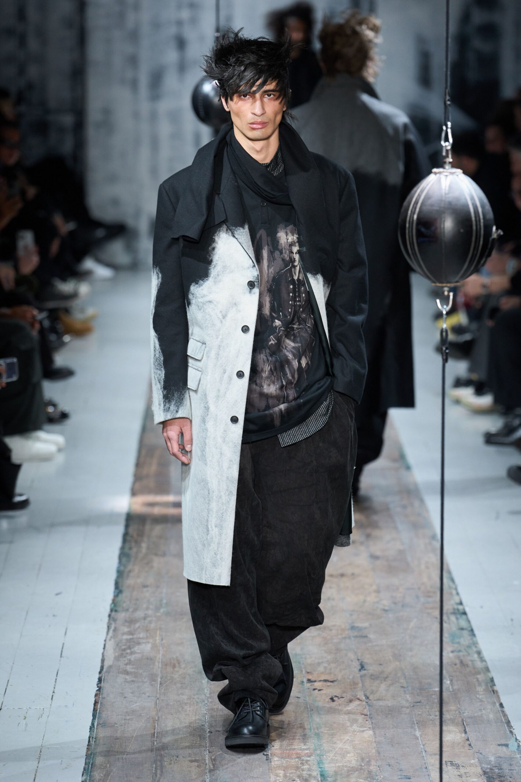 black and white relaxed coat