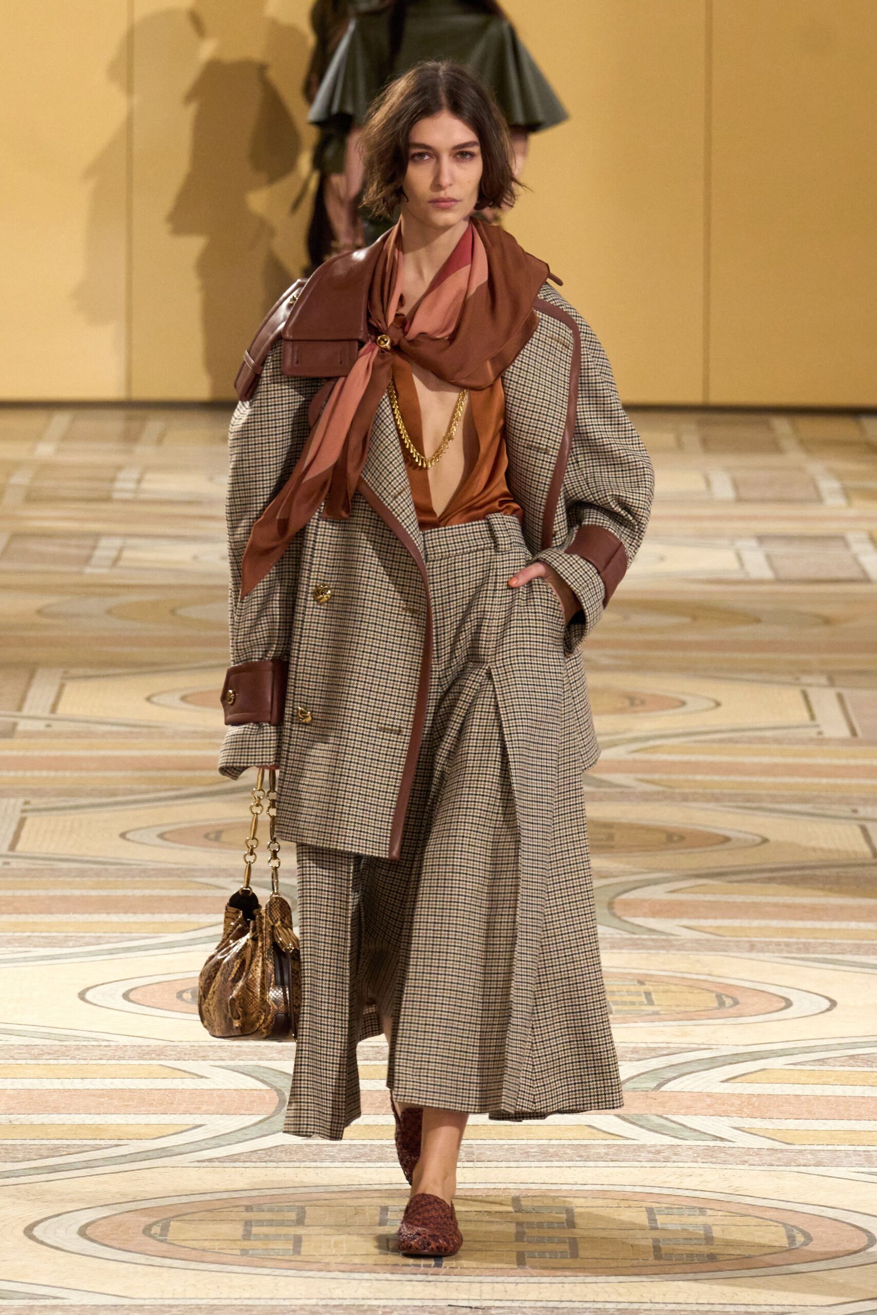brown silk scarf