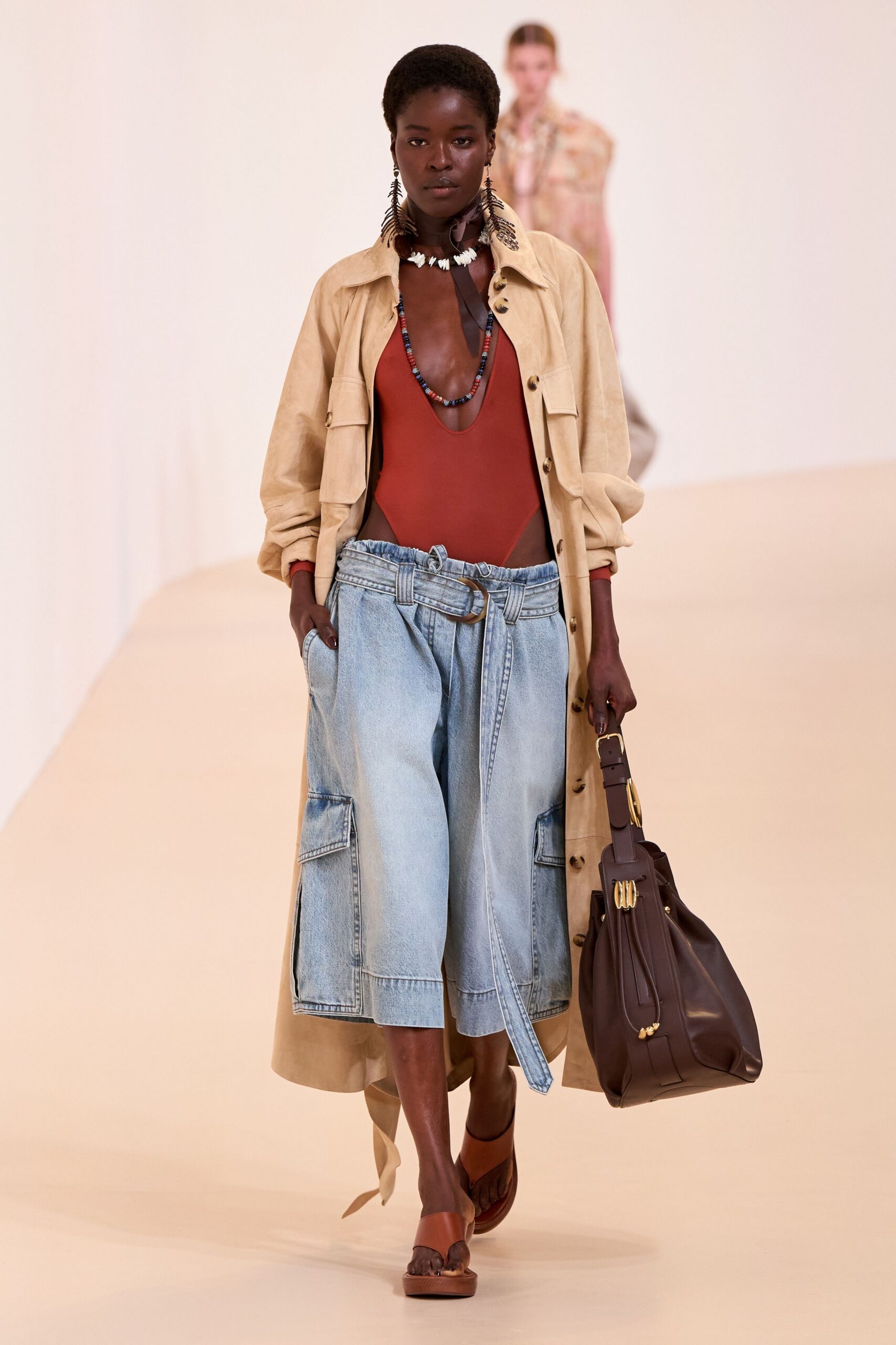 blue denim relaxed pockets culottes