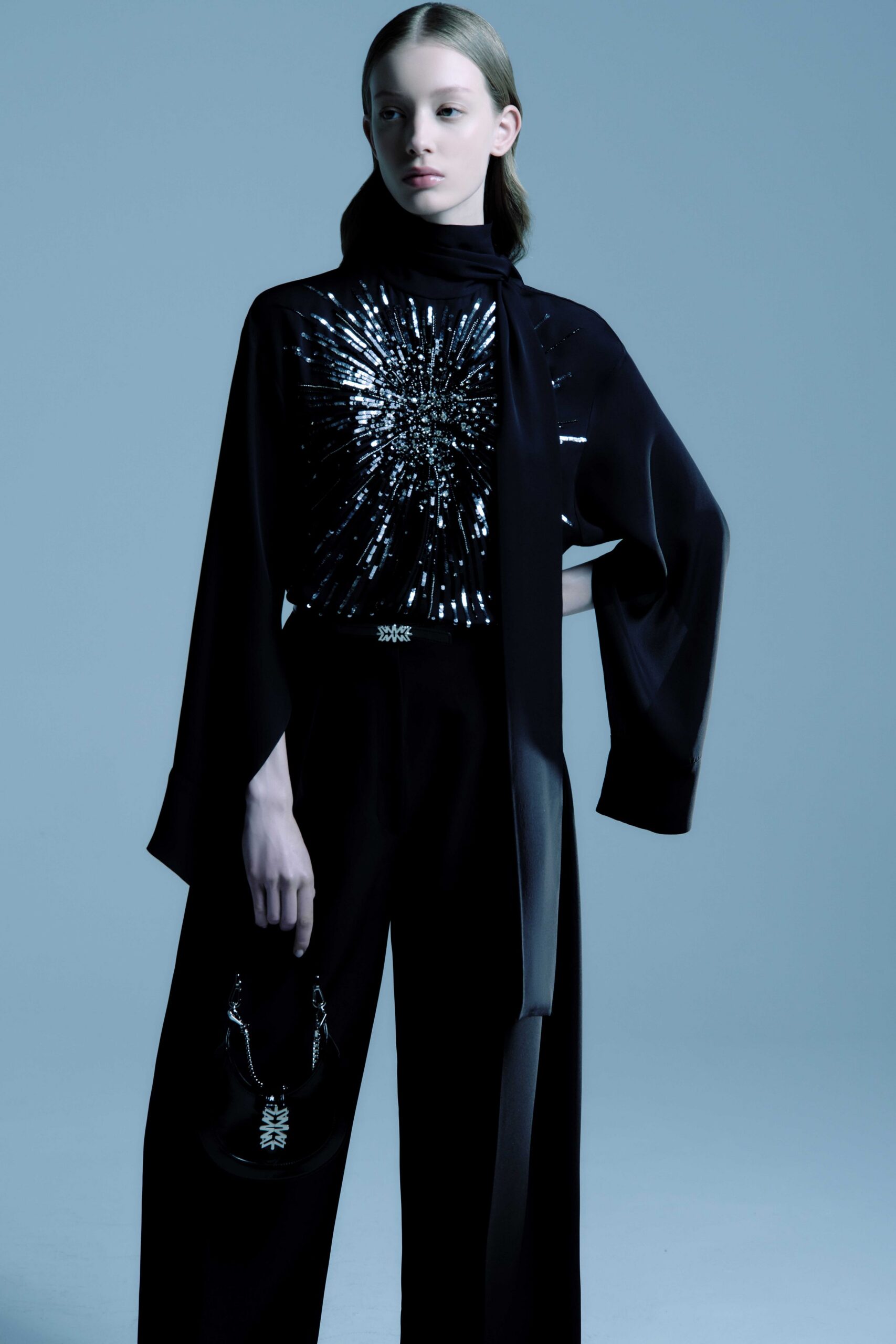 black silk fitted jumpsuit