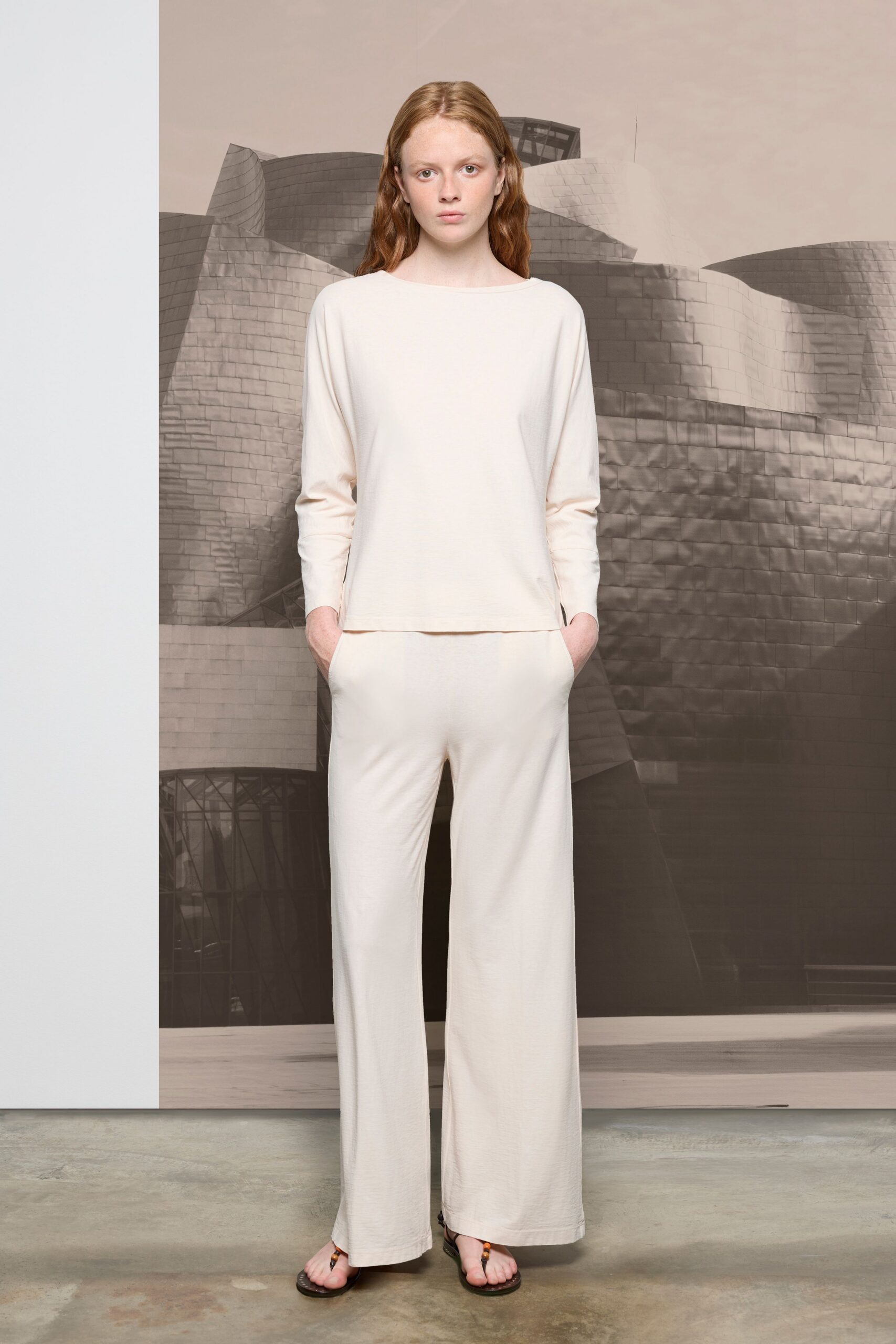 beige relaxed top and pants