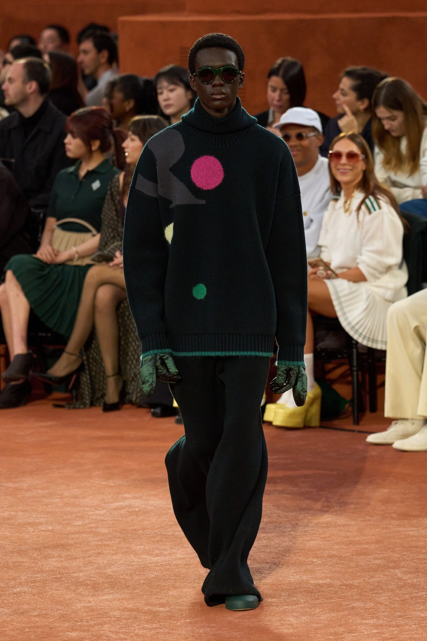 black relaxed sweater with flared pants