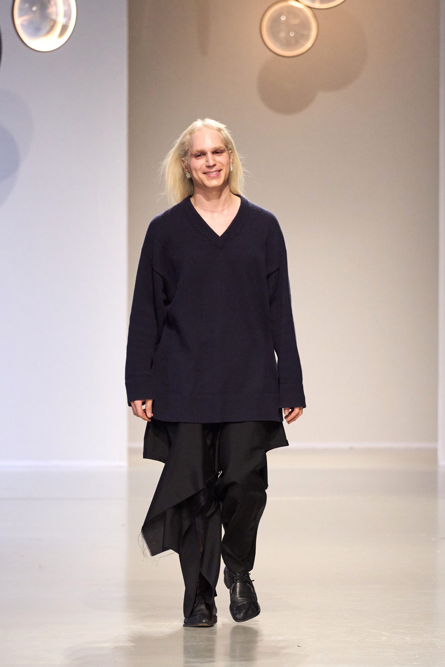 black relaxed sweater and pants