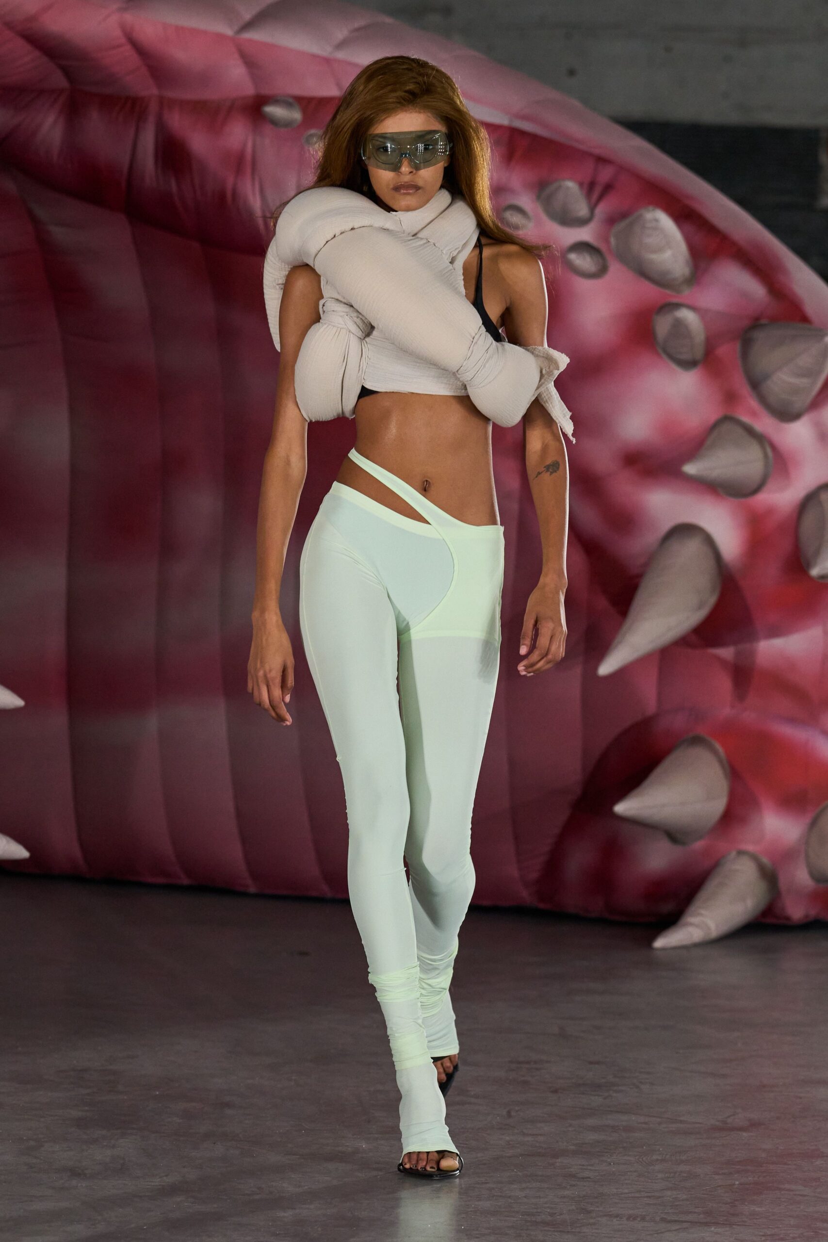 white cropped top mint leggings