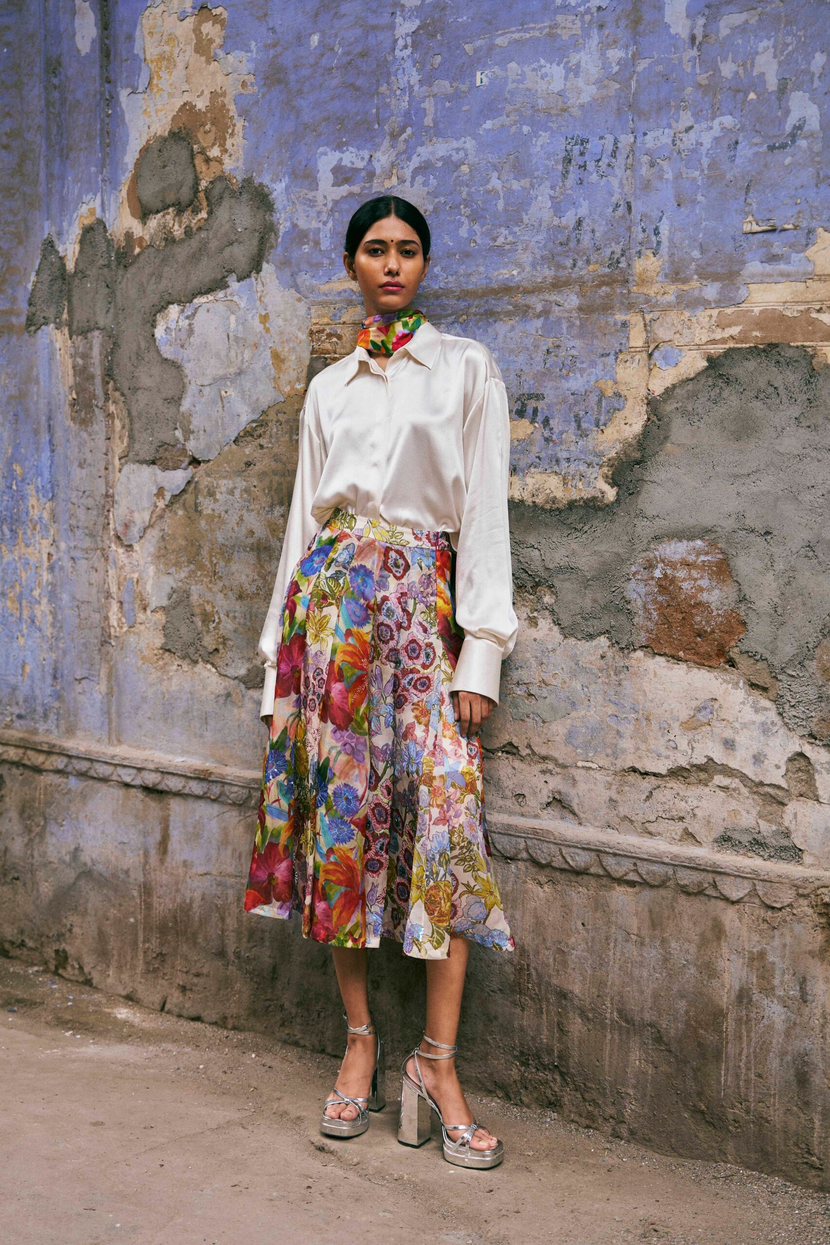 multi silk scarf