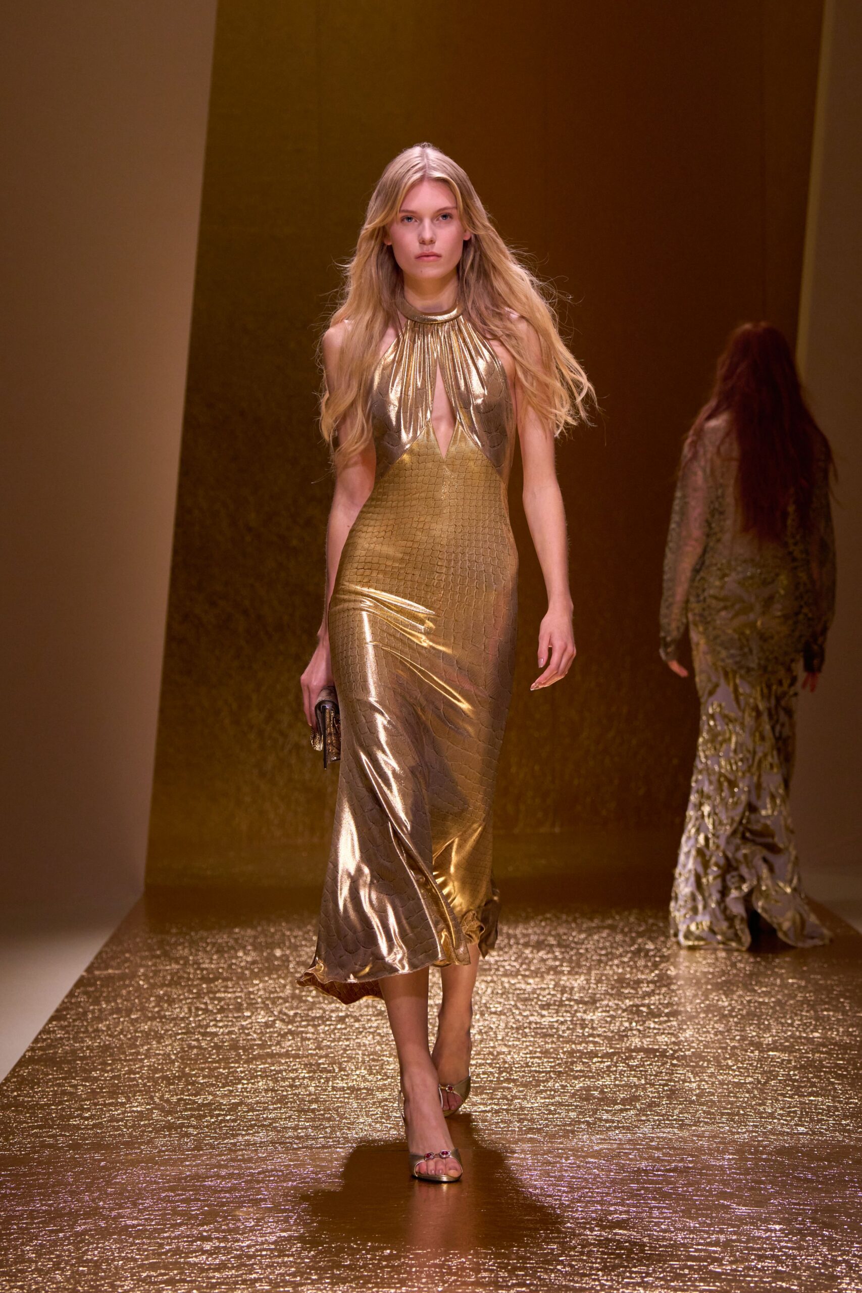 gold metallic fitted shiny shoes