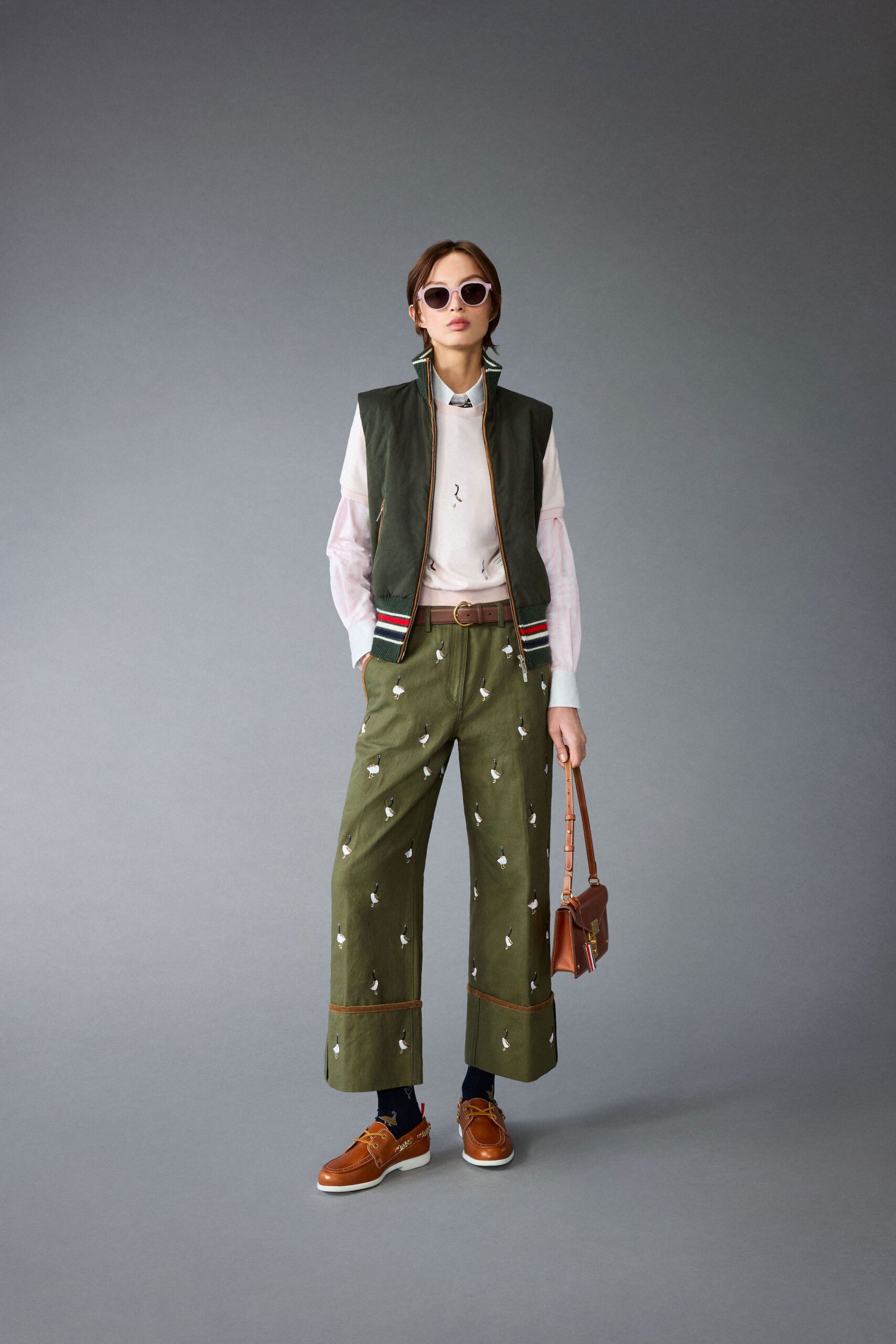 green vest white blouse embroidered pants