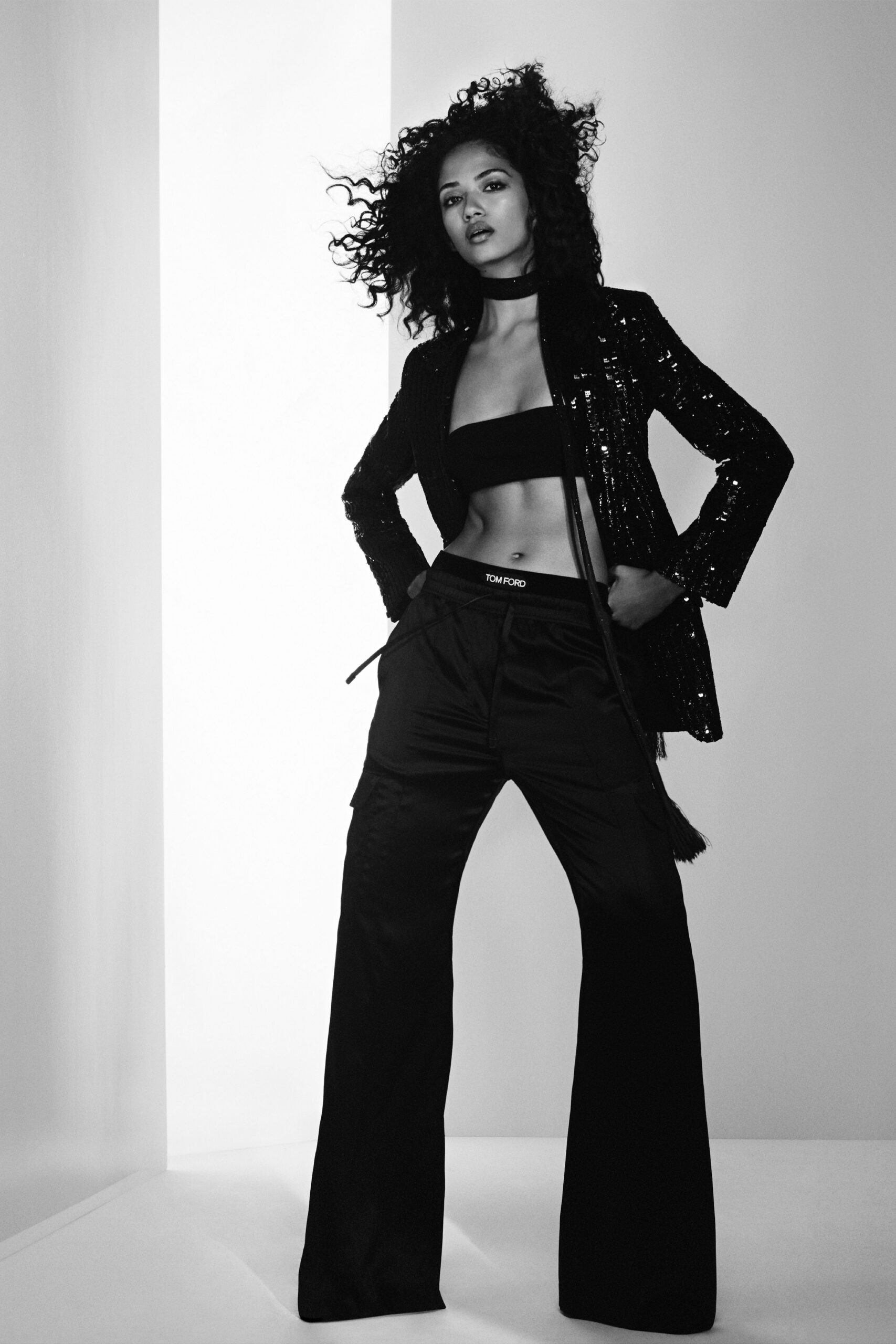 black strapless fitted top