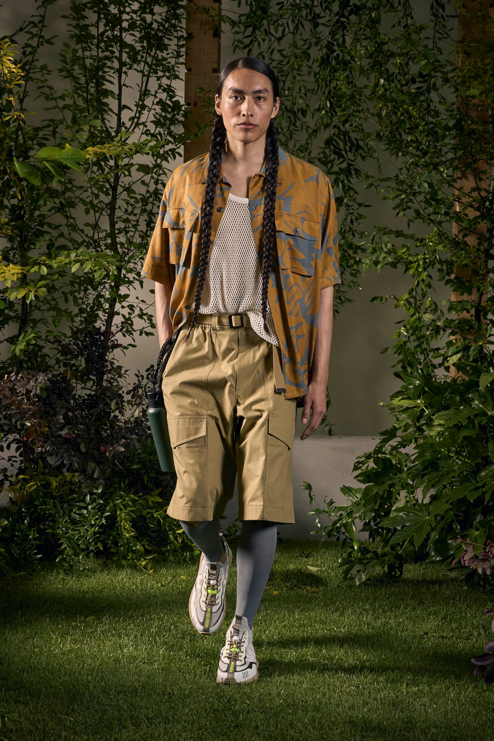 relaxed orange printed shirt
