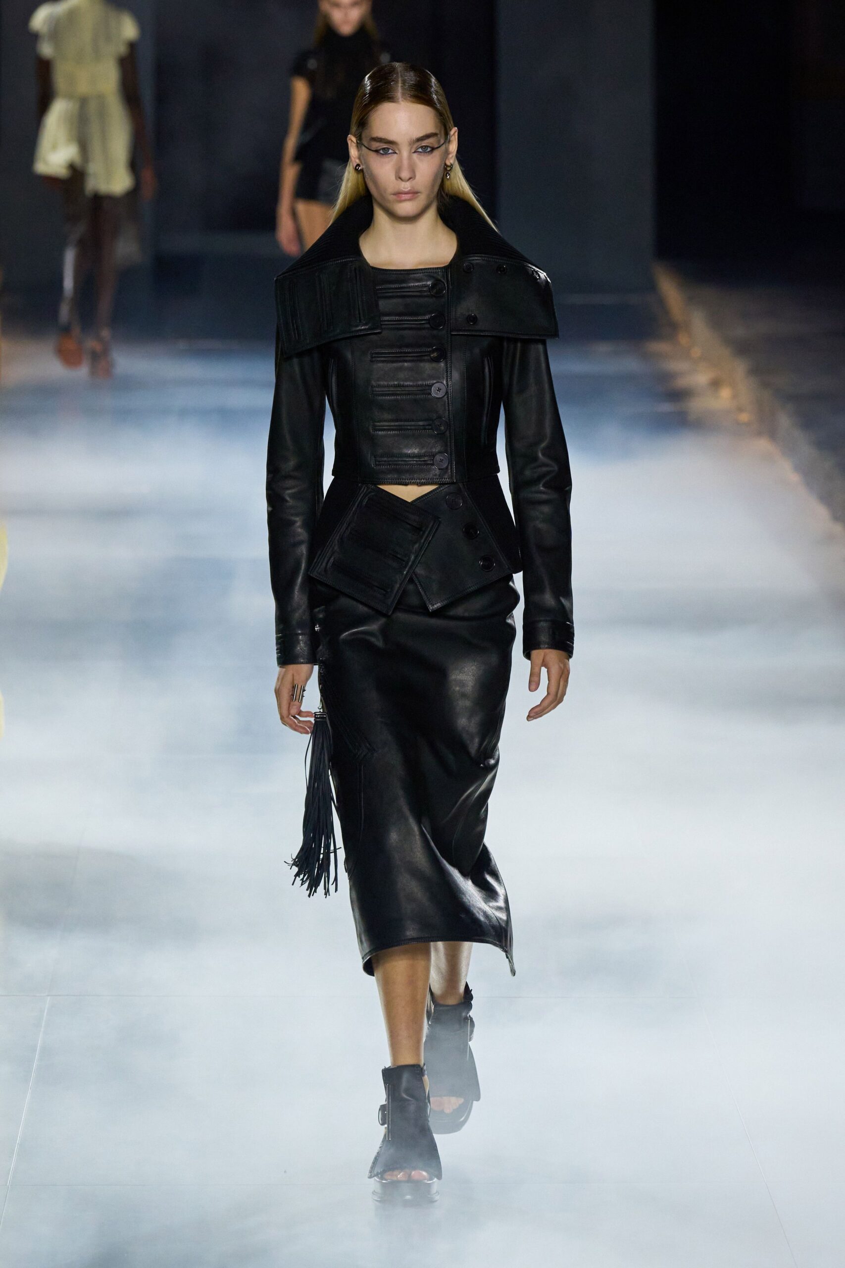 black leather boots