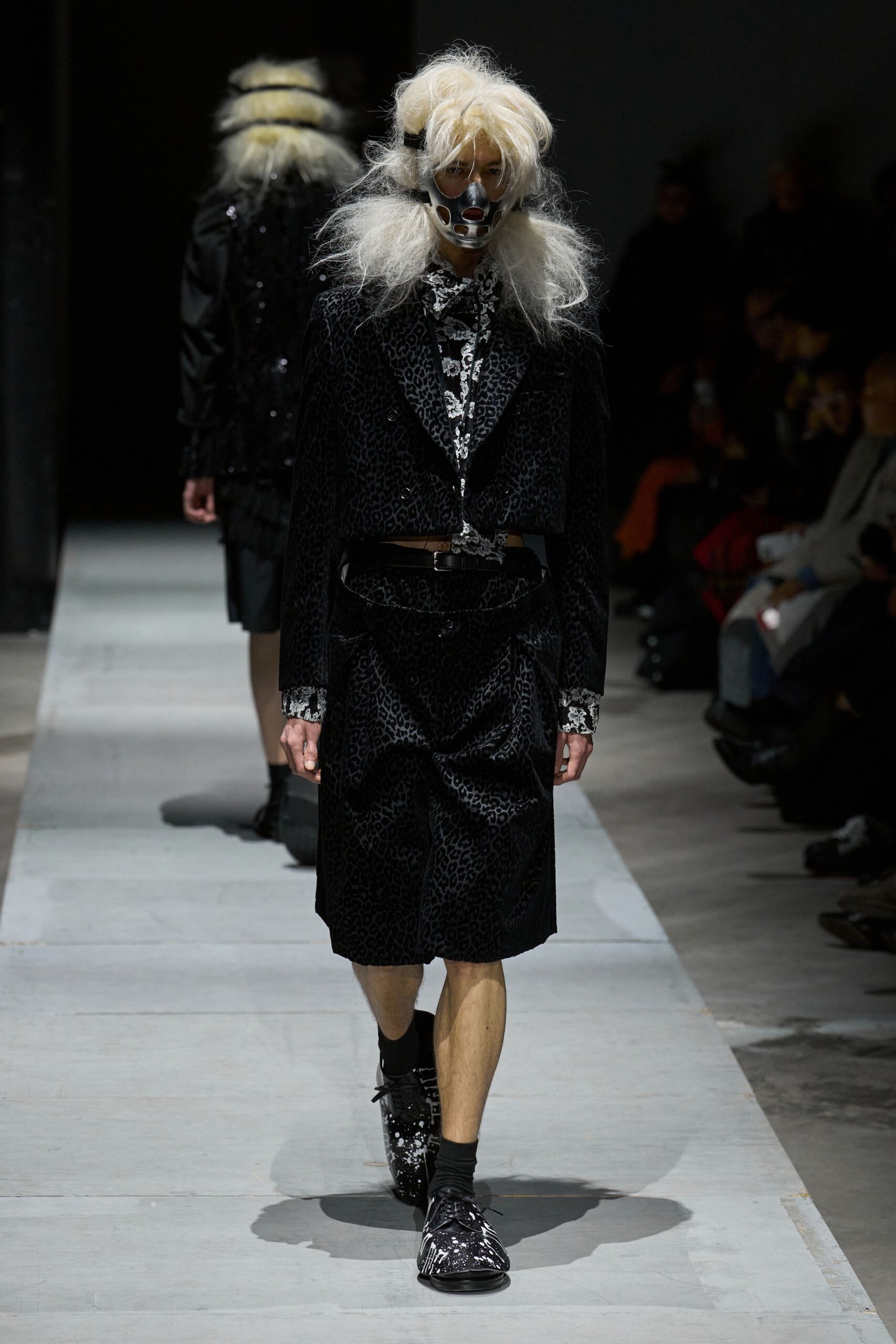 black velvet coat with floral shirt