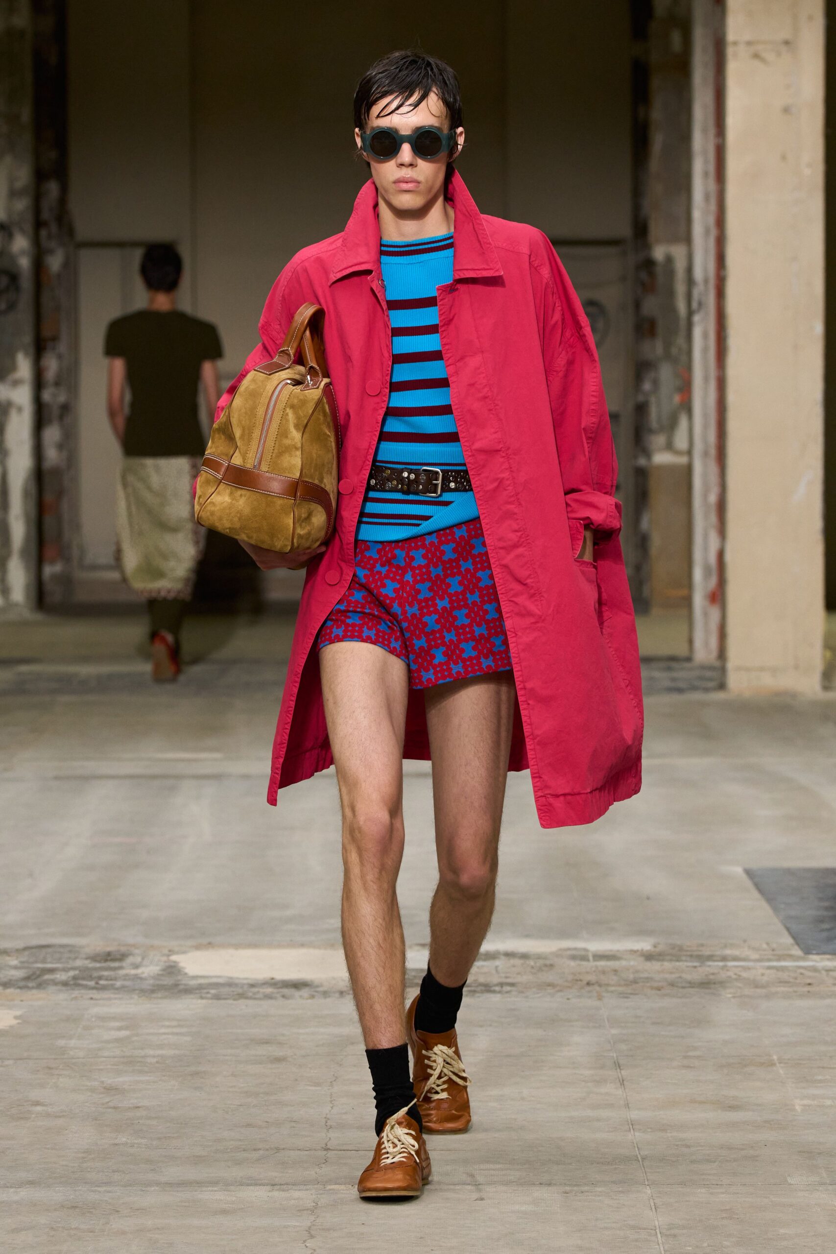 red cotton fitted printed short shorts