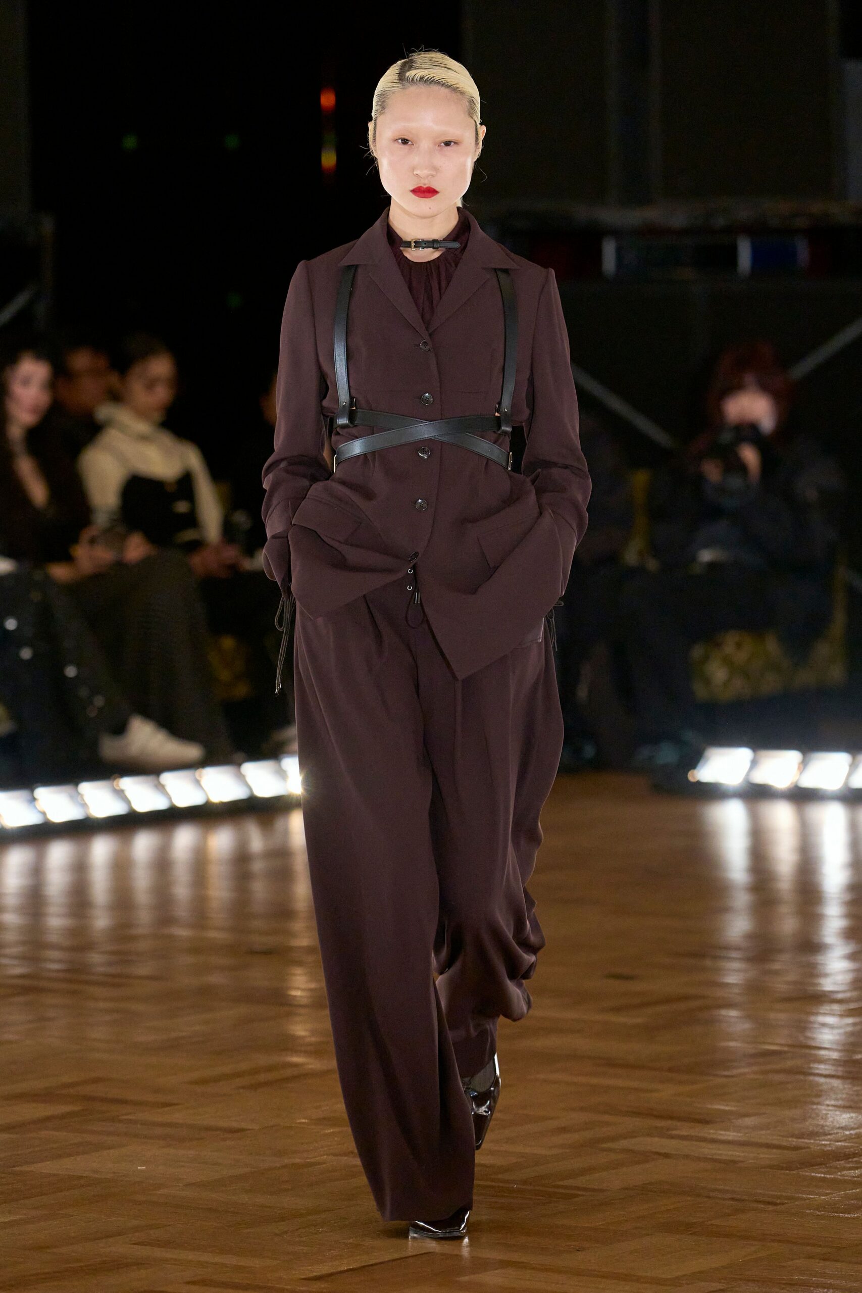 purple wool relaxed suit