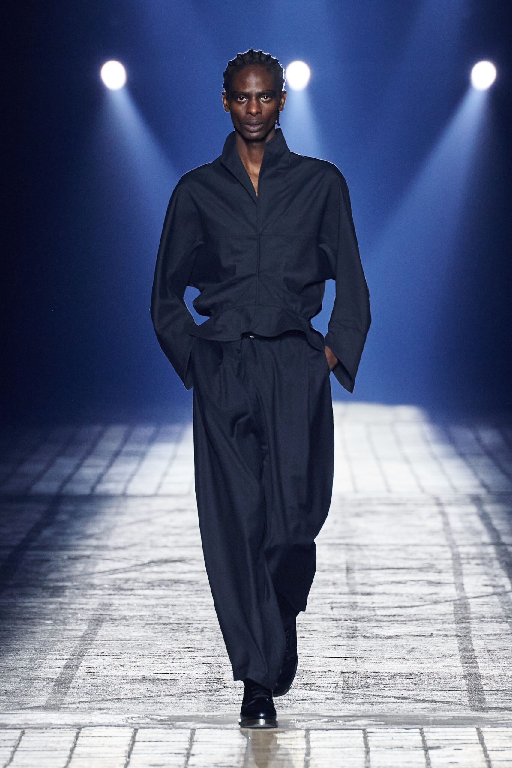 black relaxed jacket and pants