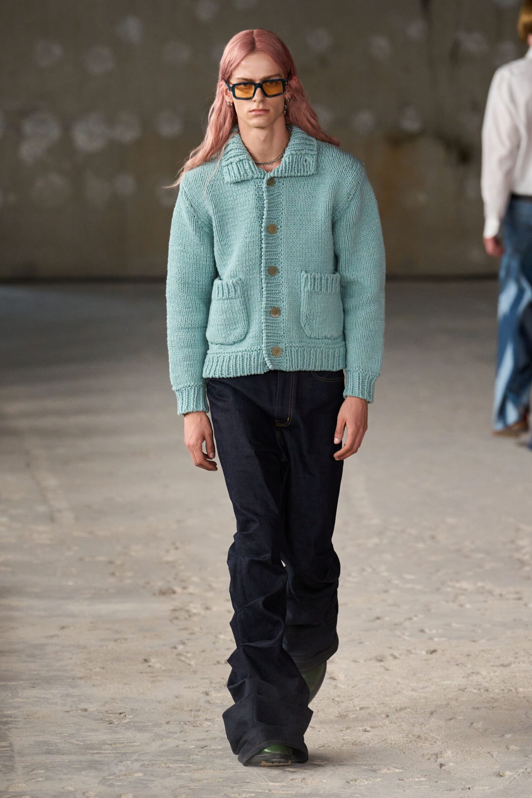 blue cotton relaxed jacket