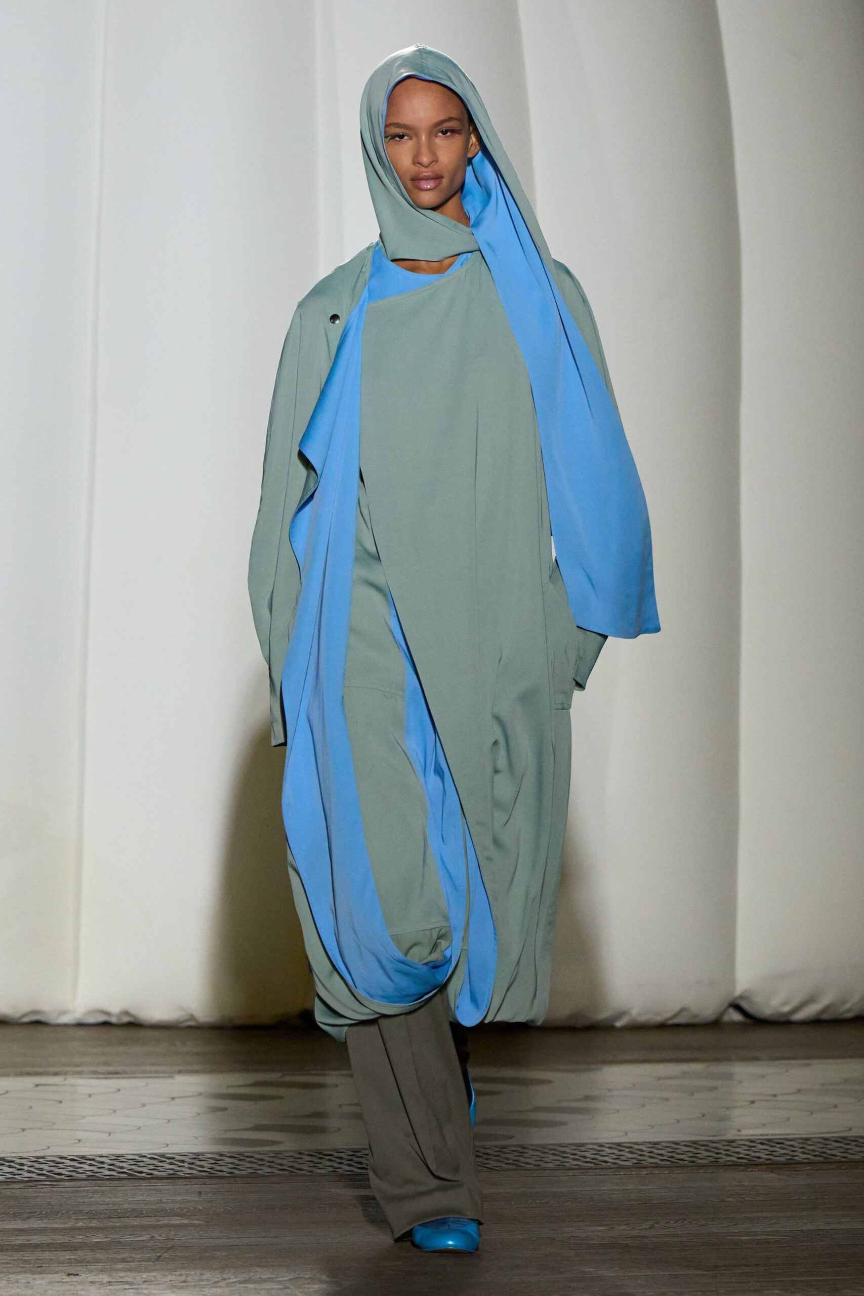 green and blue relaxed dress