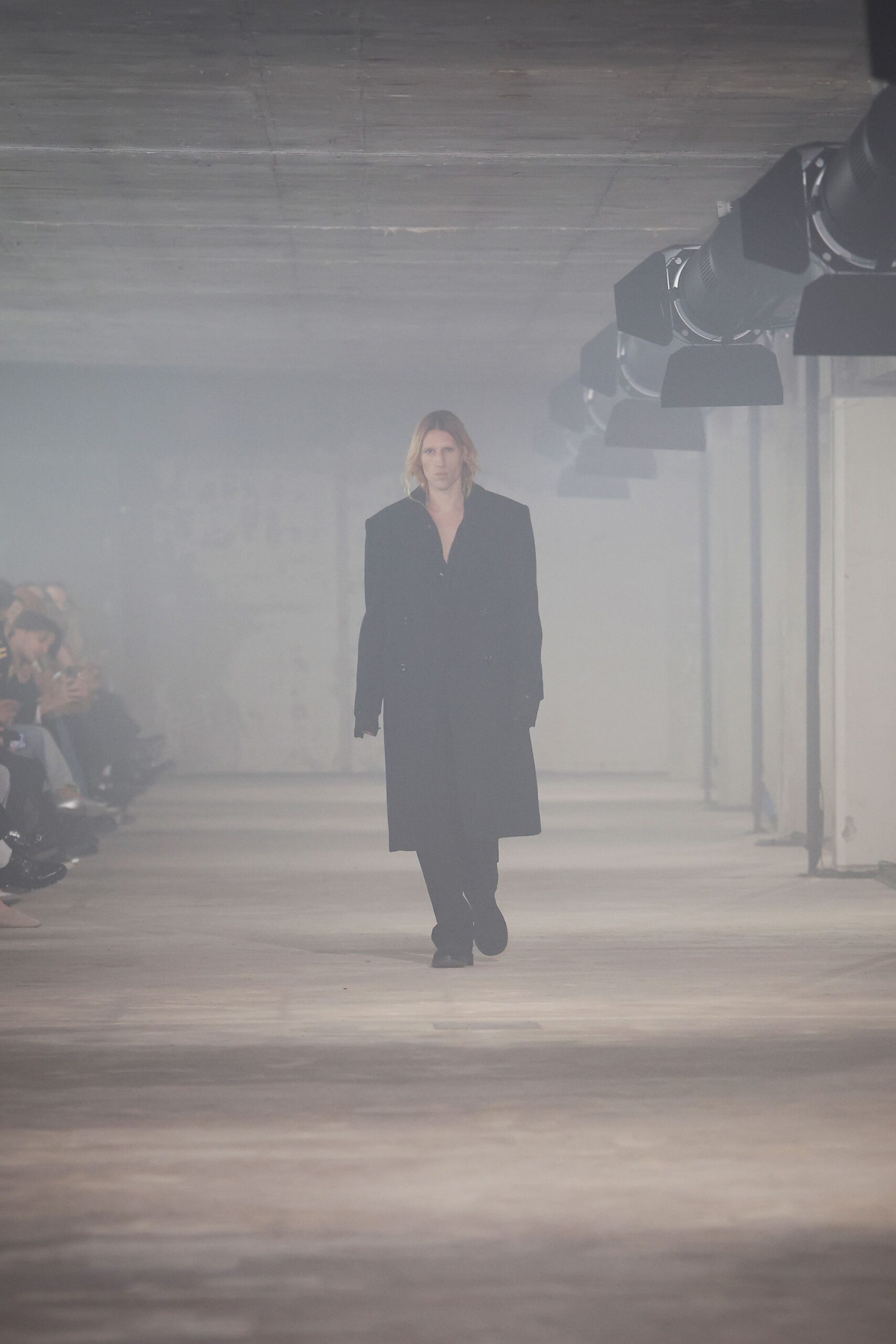 black wool relaxed coat