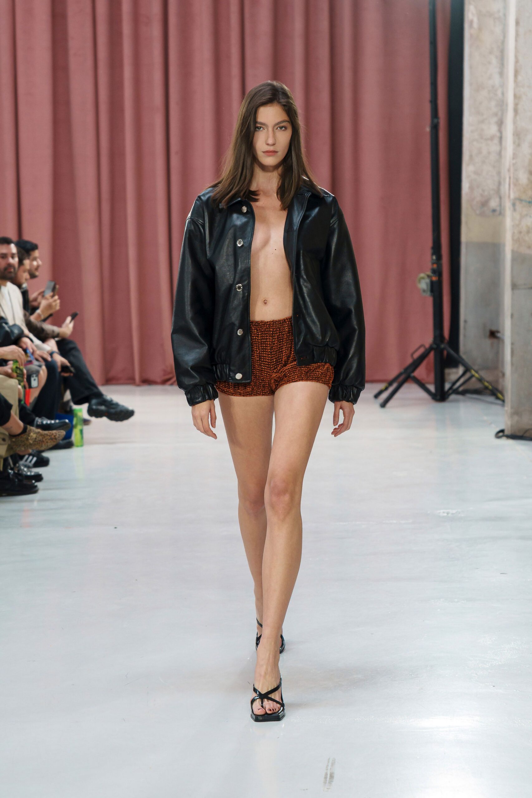 black leather oversized jacket