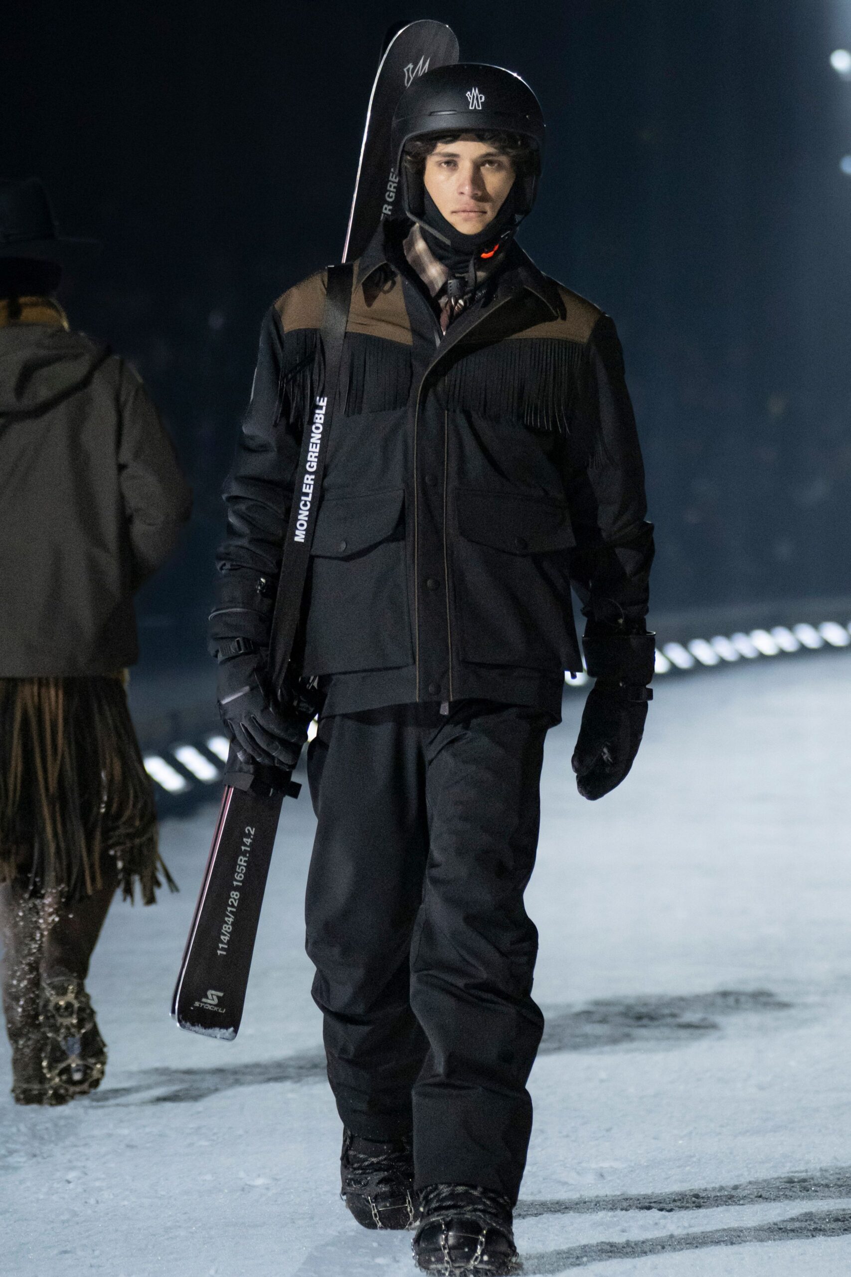 black relaxed jacket with fringes