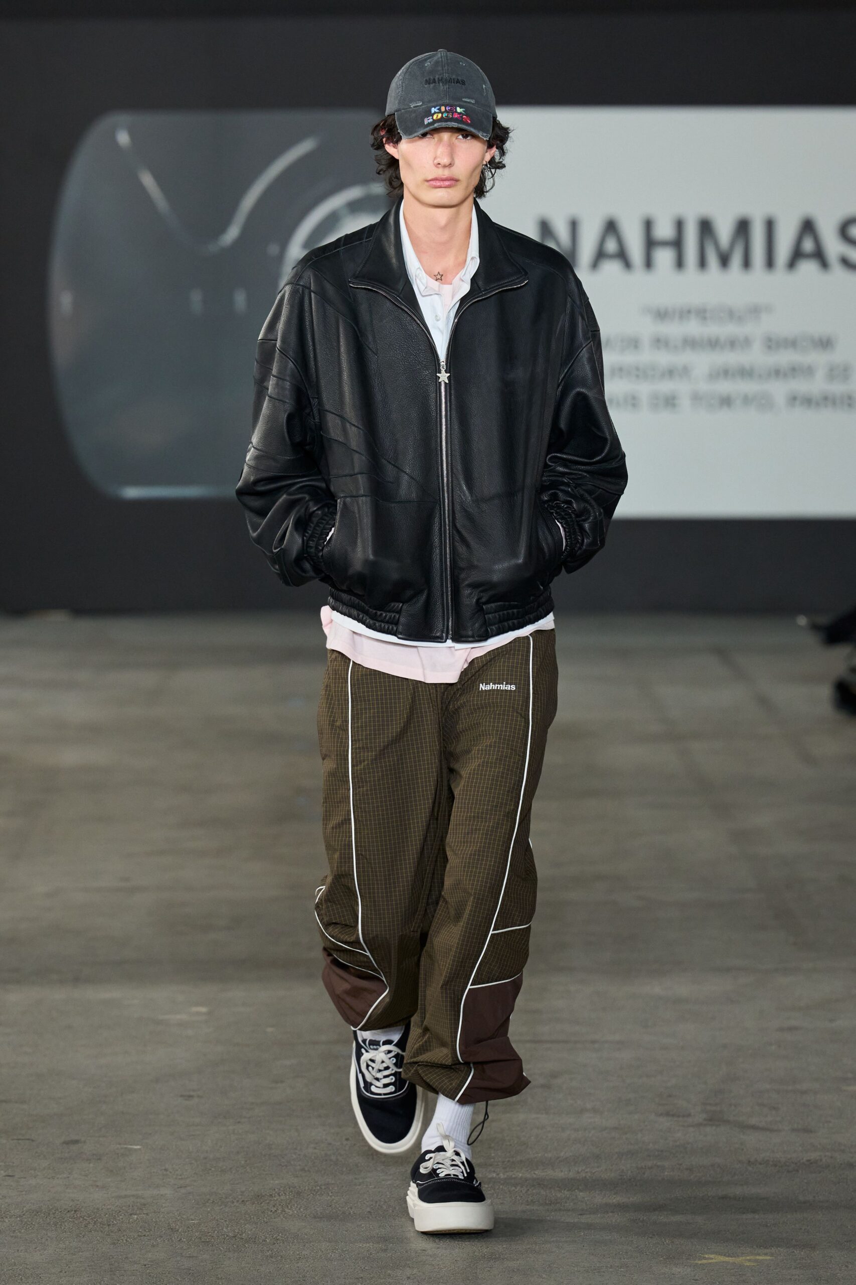 black leather jacket with white shirt