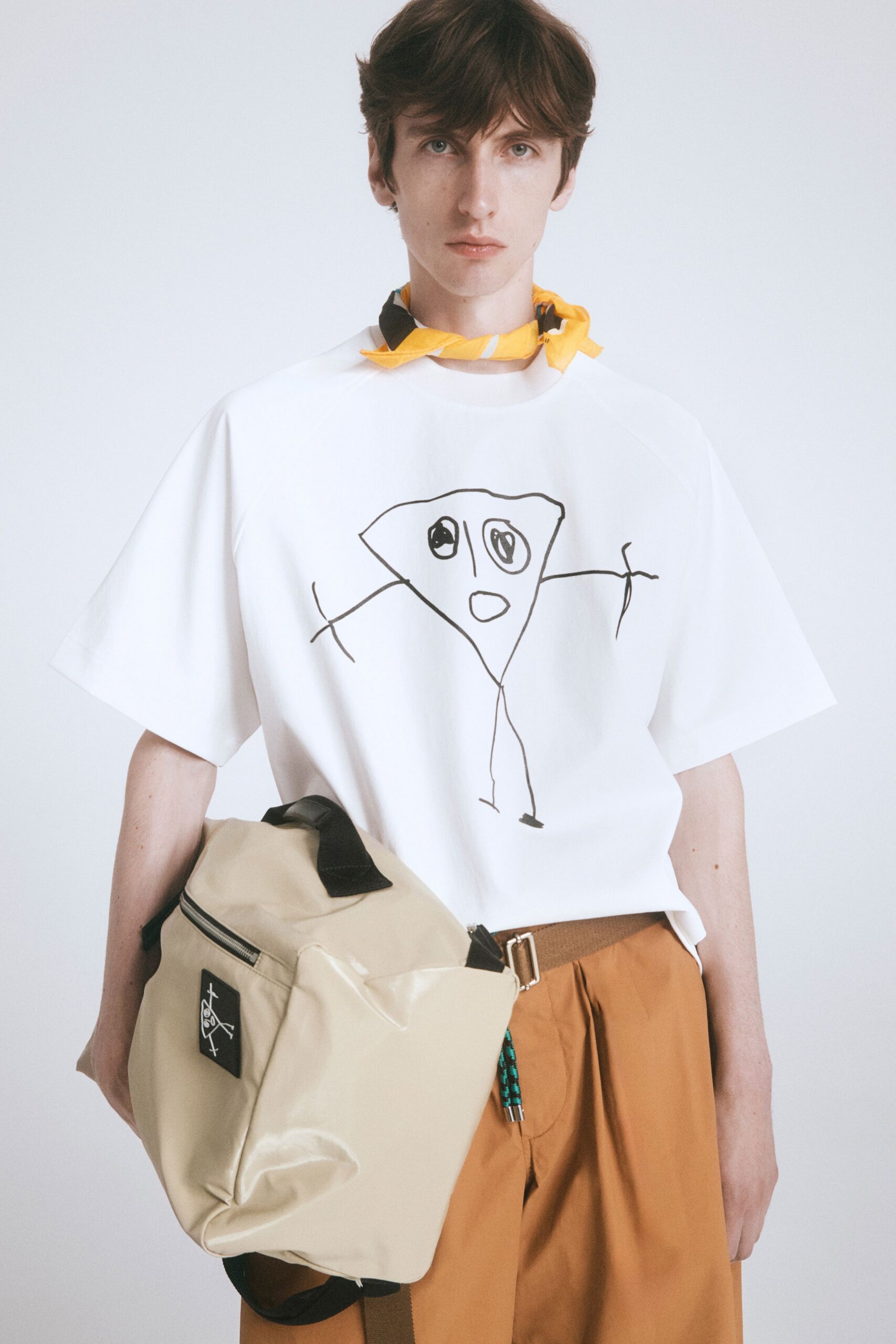 beige vinyl bag