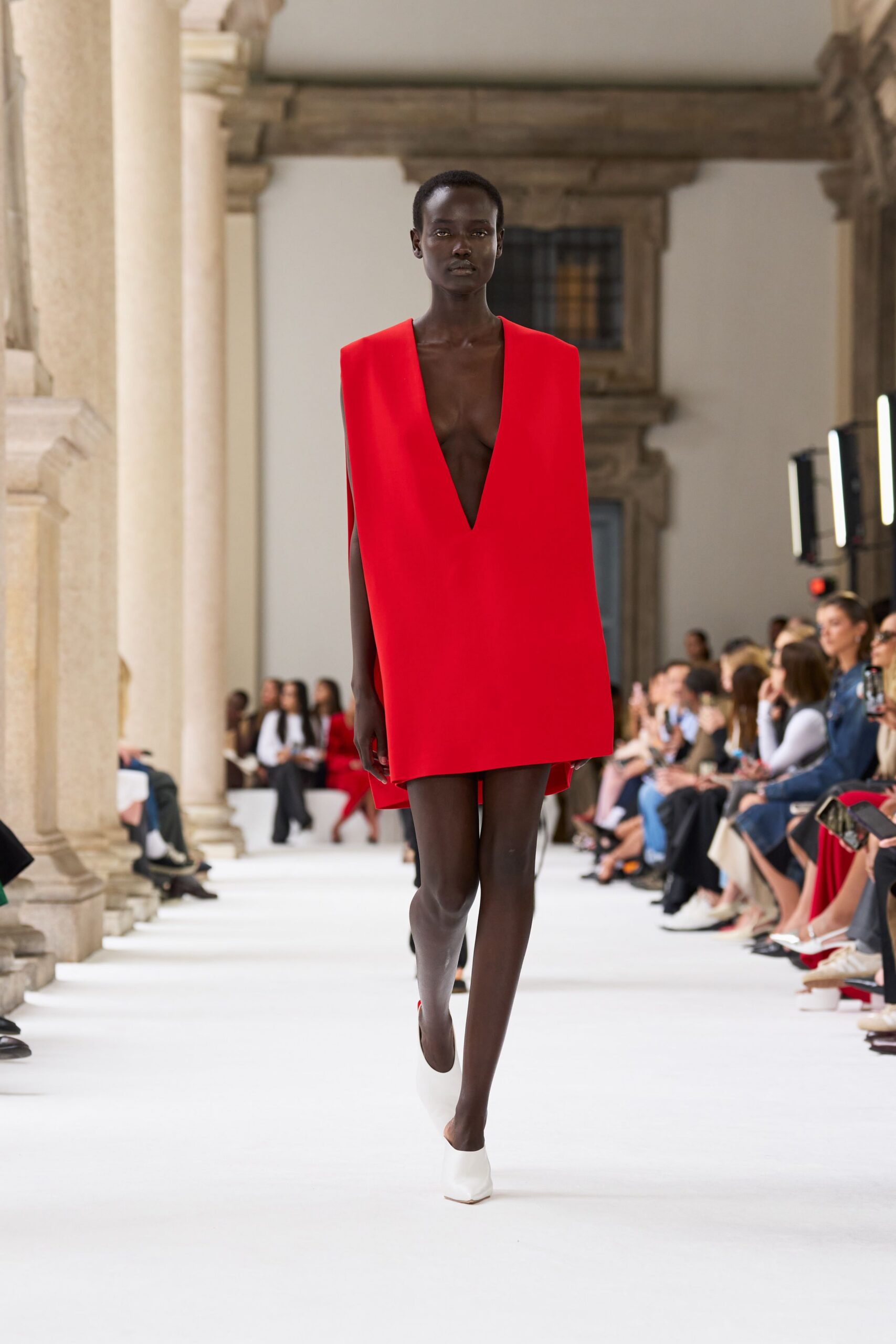 red cotton sleeveless v-neck relaxed mini dress