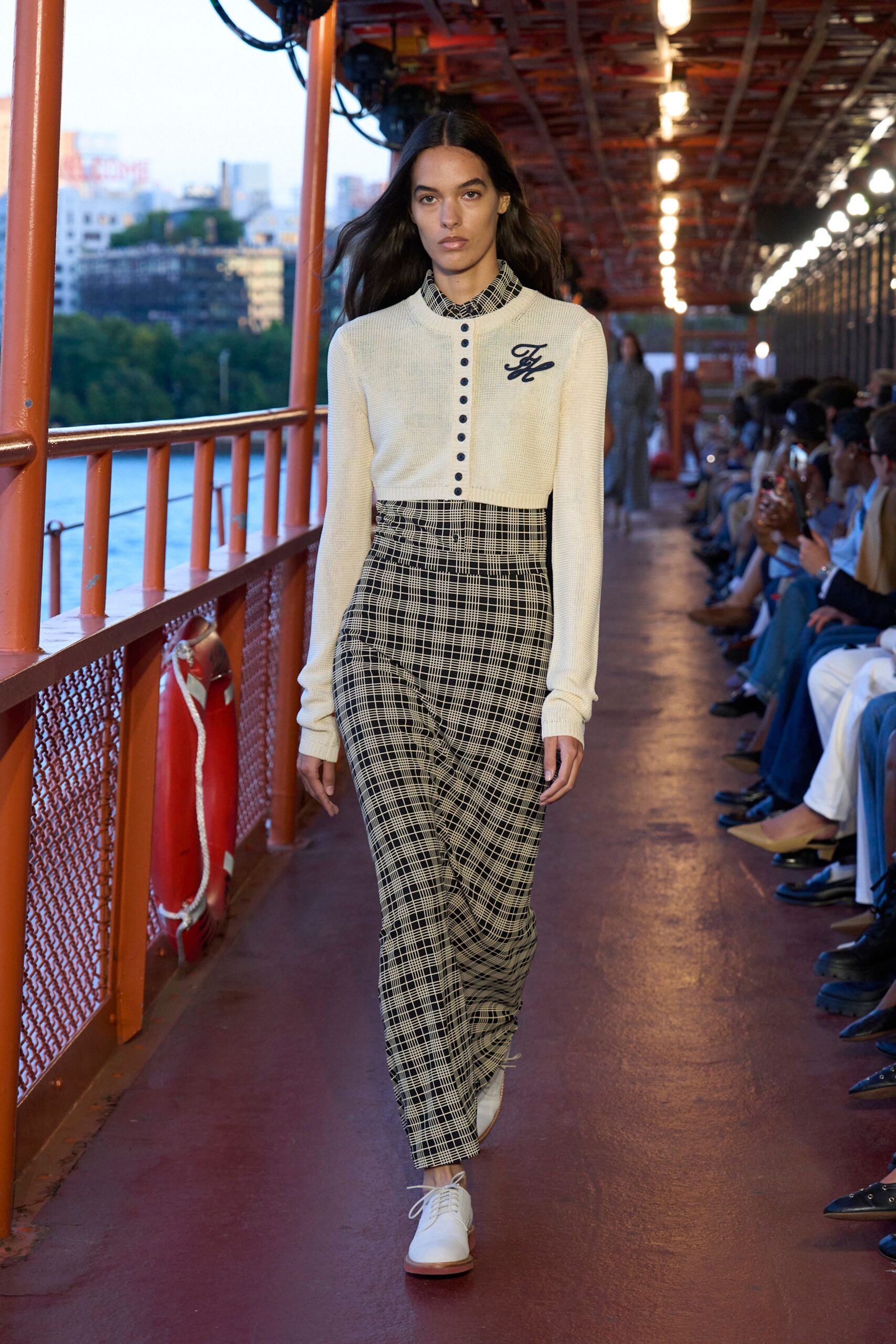 beige cotton long-sleeve collared fitted buttoned top