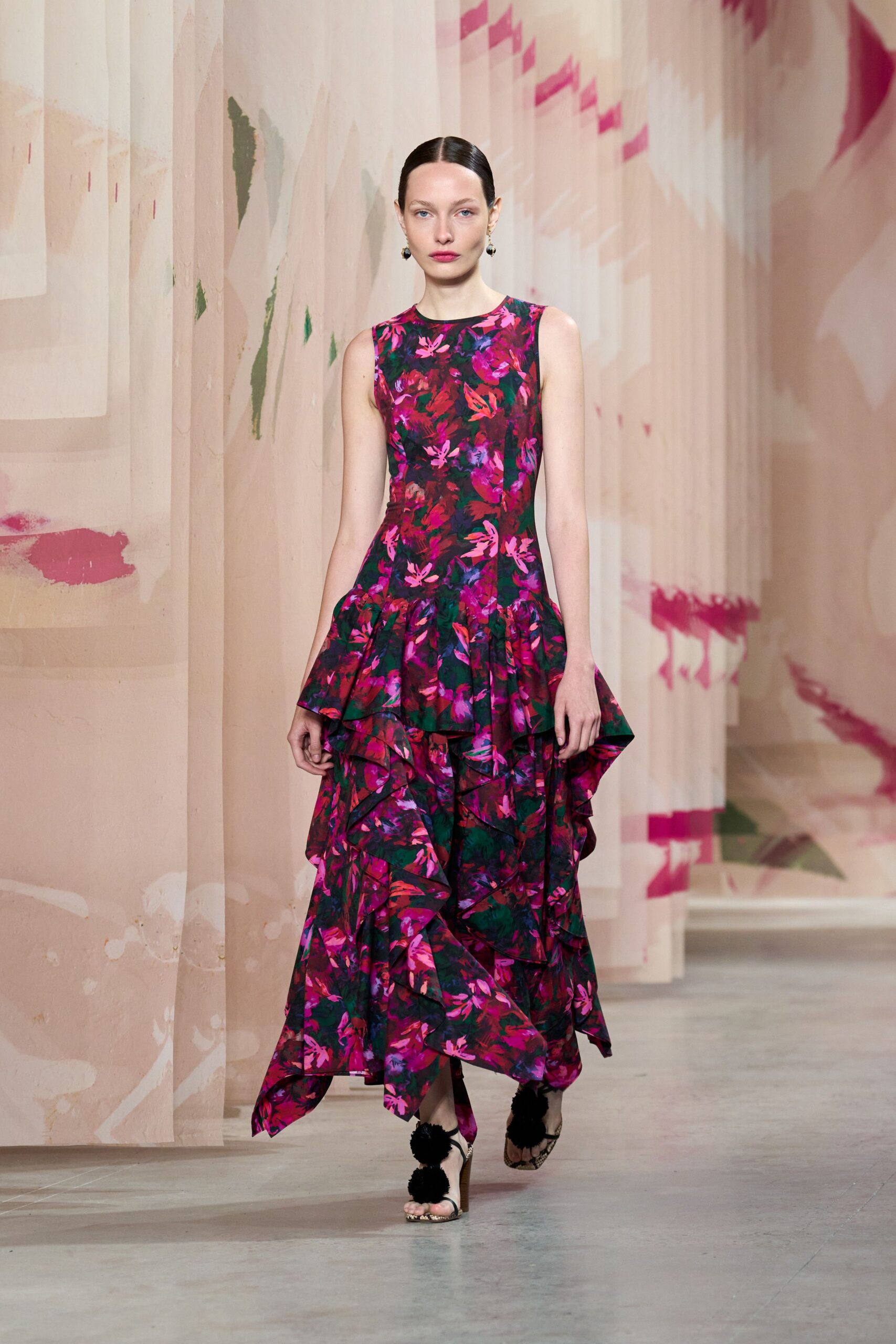 floral maxi dress with heels