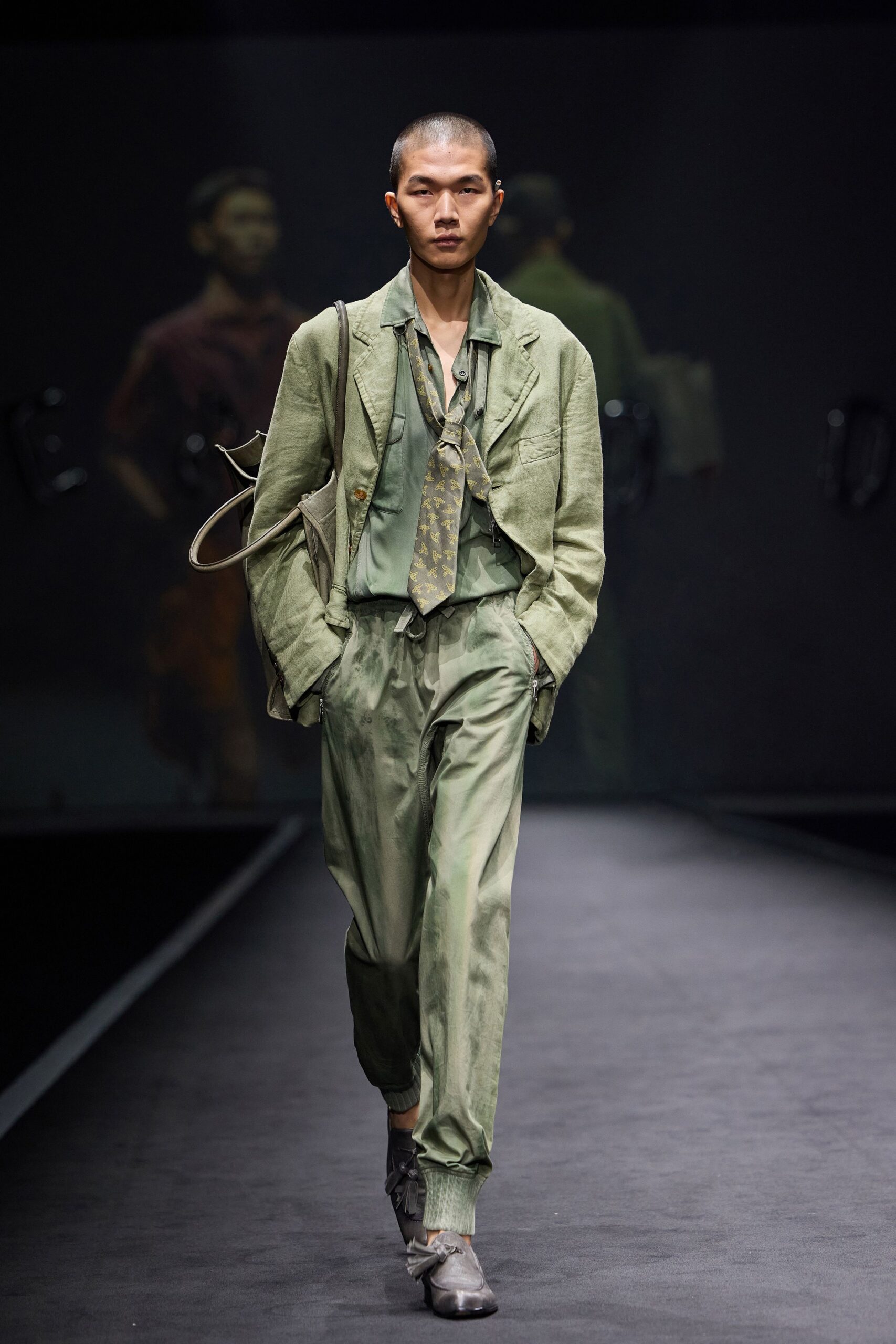 green silk fitted zippered shiny pants