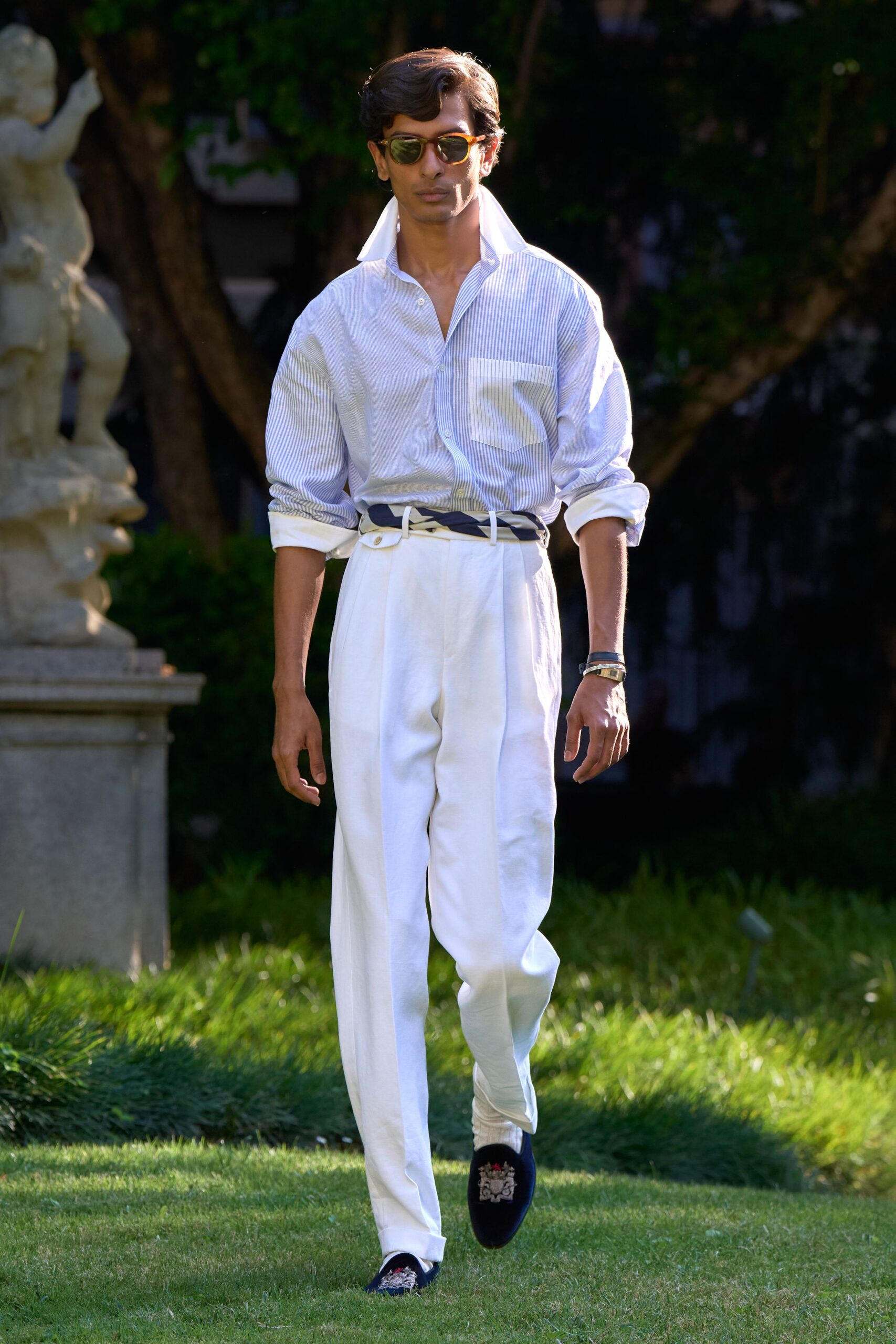 white relaxed shirt and pants