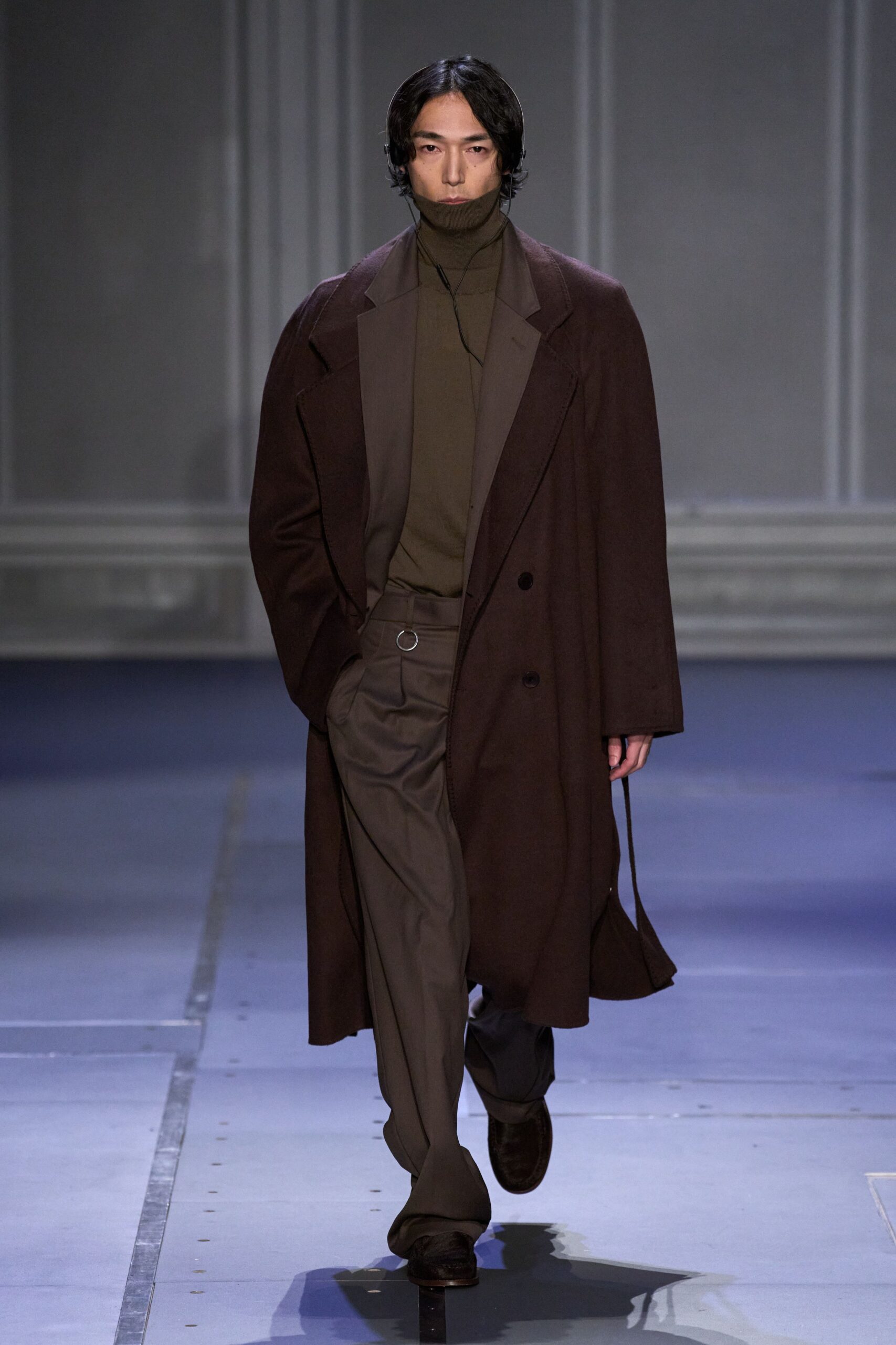 brown wool coat with brown top